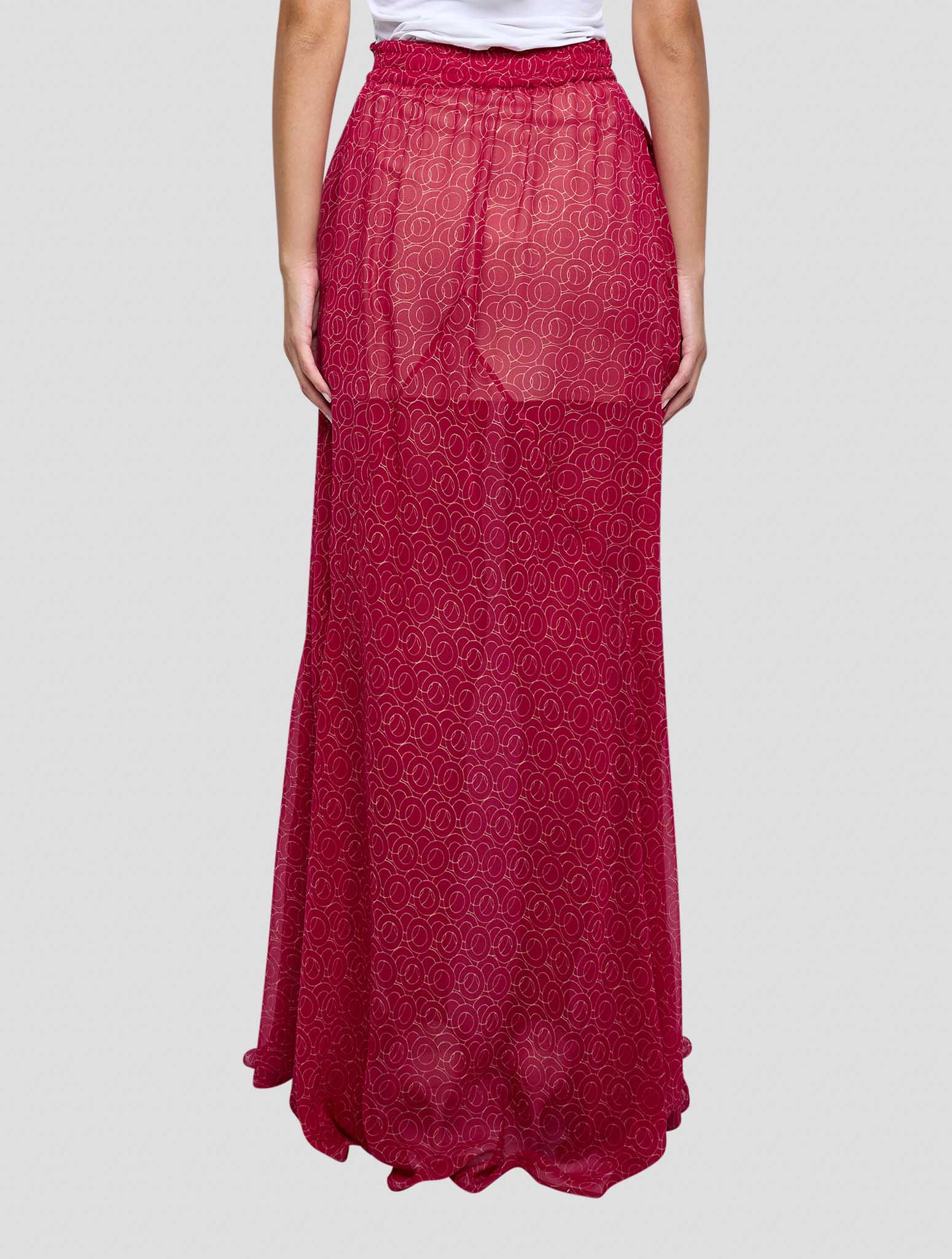 Kiton Burgundy Silk Skirt Women