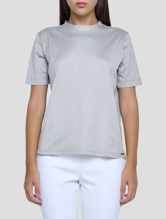 Kiton Gray Cotton T-Shirt Women