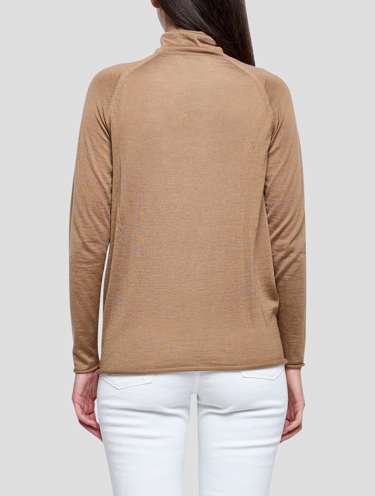 Kiton Brown Cashmere Silk Sweater Turtleneck