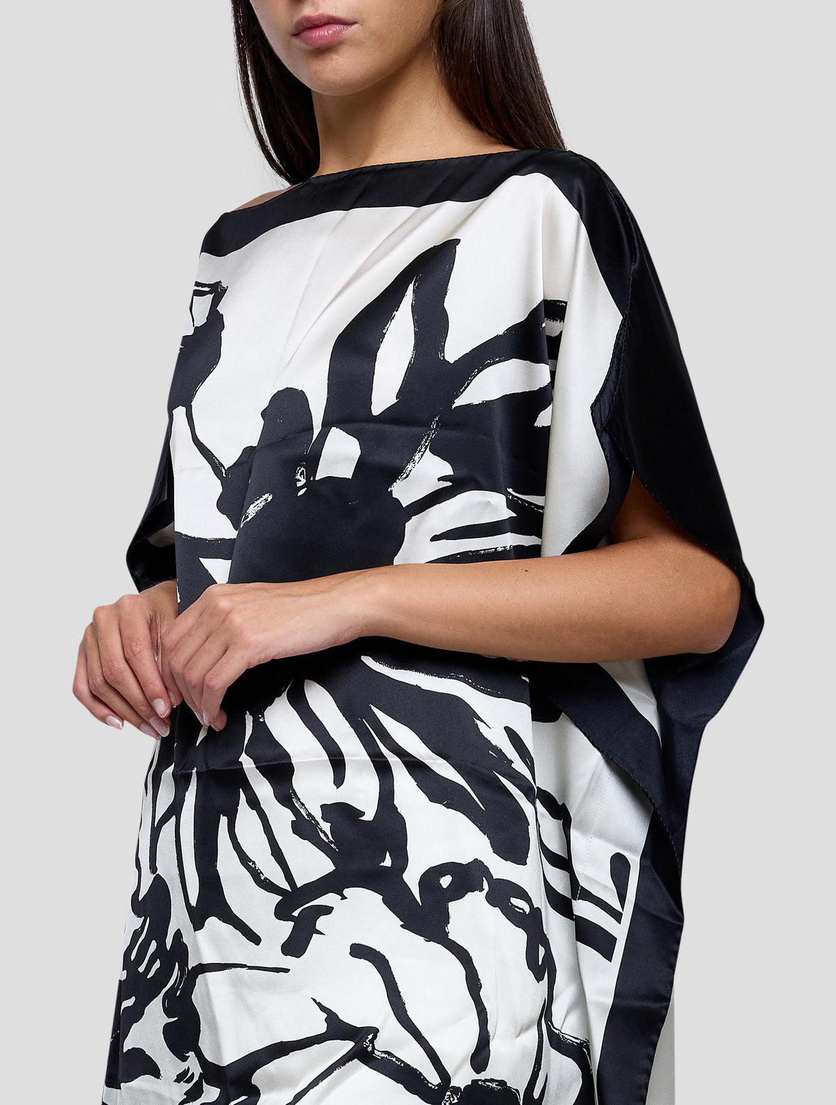 Kiton Black White Silk Blouse Shirt Women