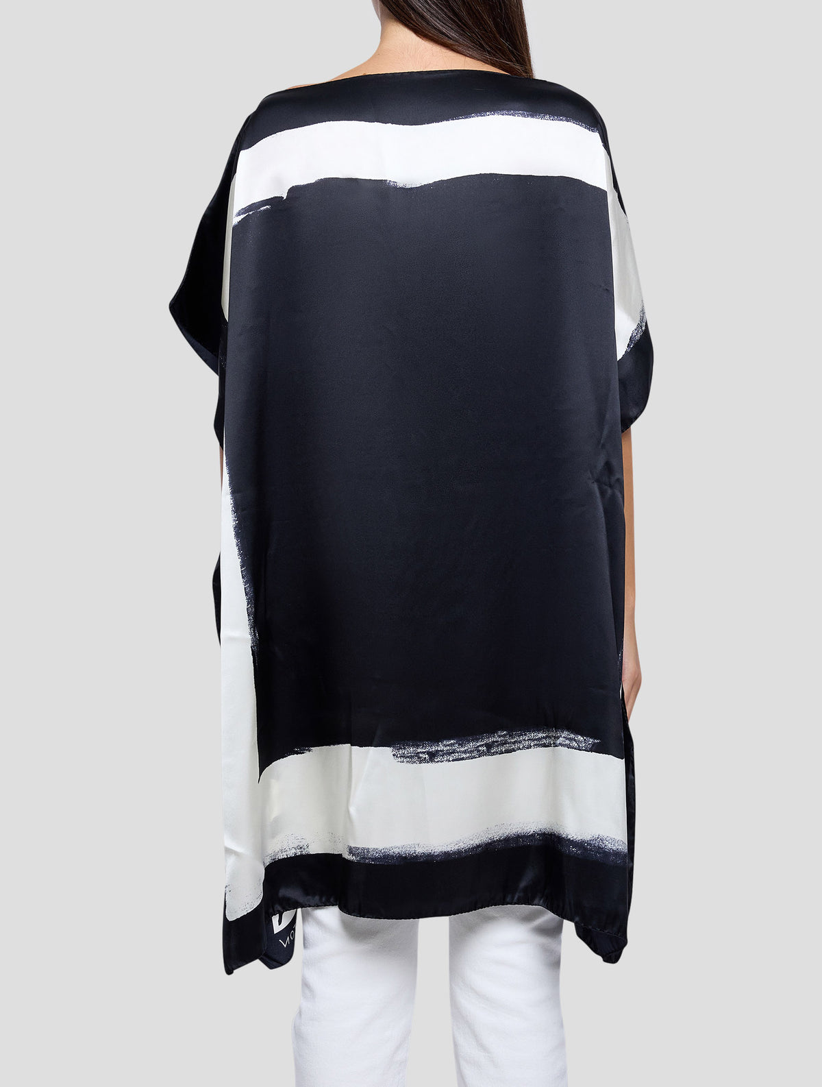 Kiton Black White Silk Blouse Shirt Women