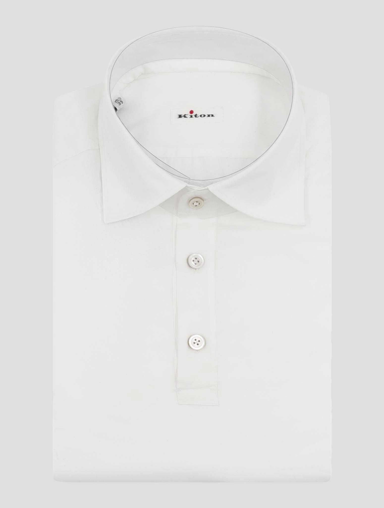Kiton White Cotton Shirt Polo Positano