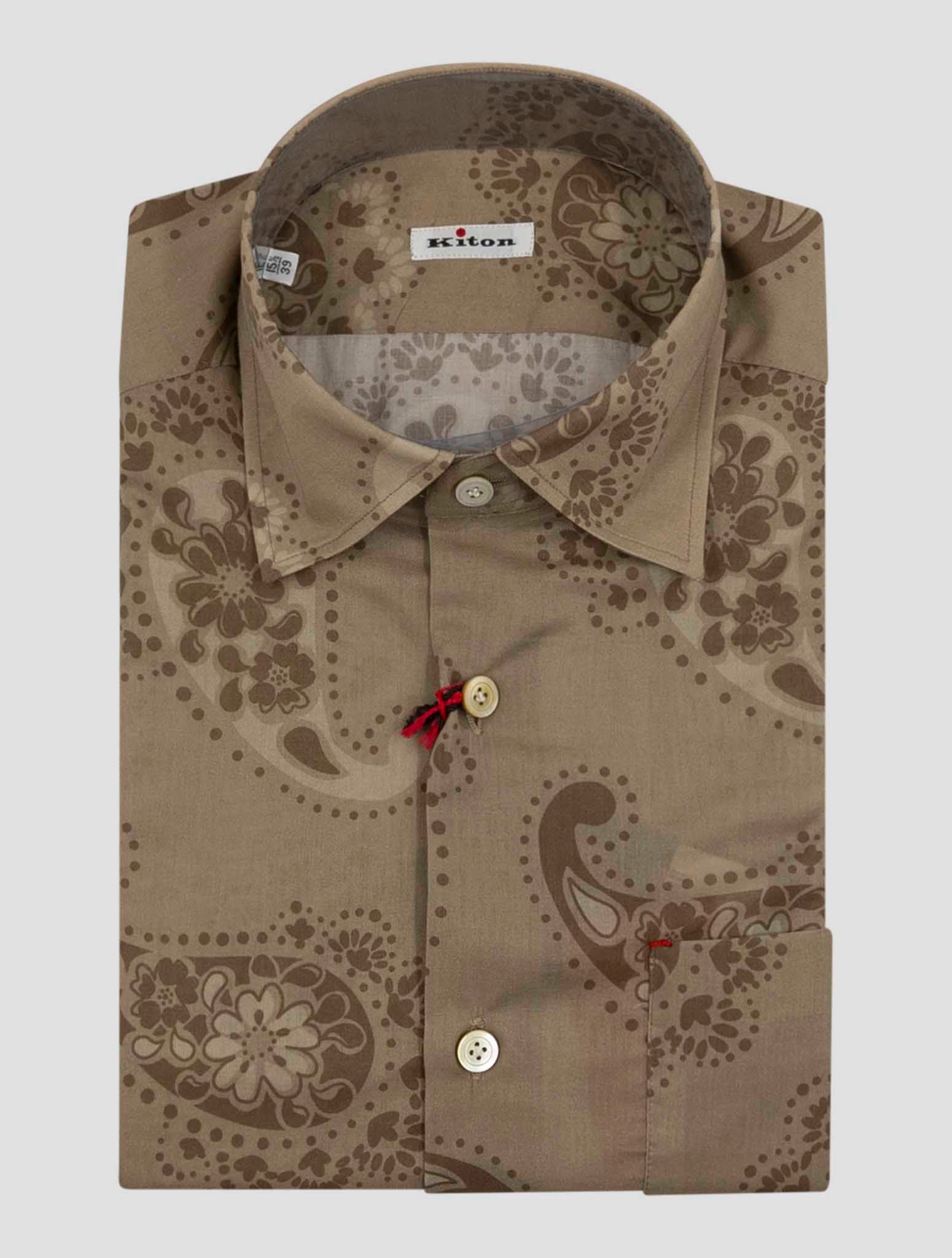 Kiton Brown Cotton Shirt Nerano