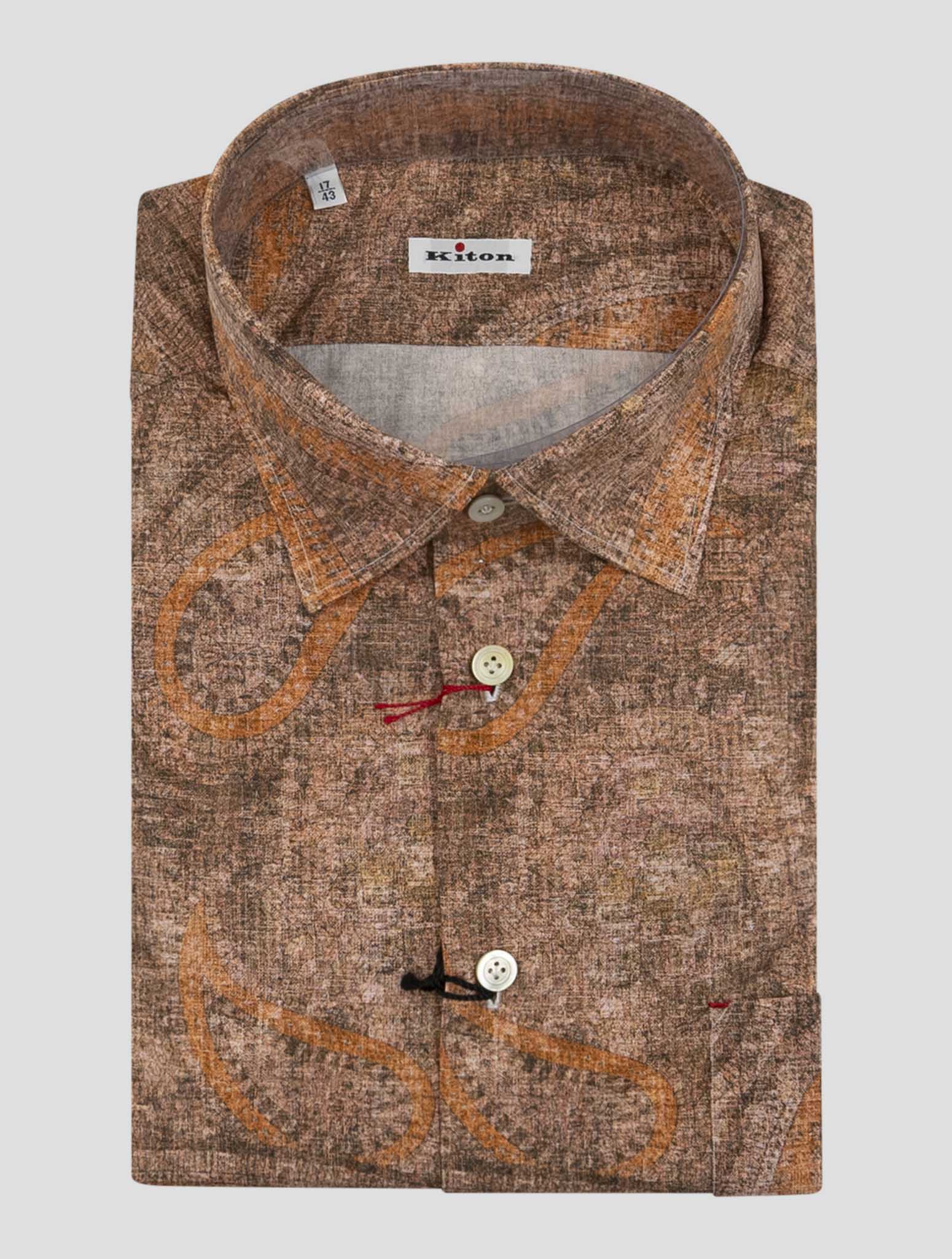 Kiton Orange Cotton Shirt Nerano