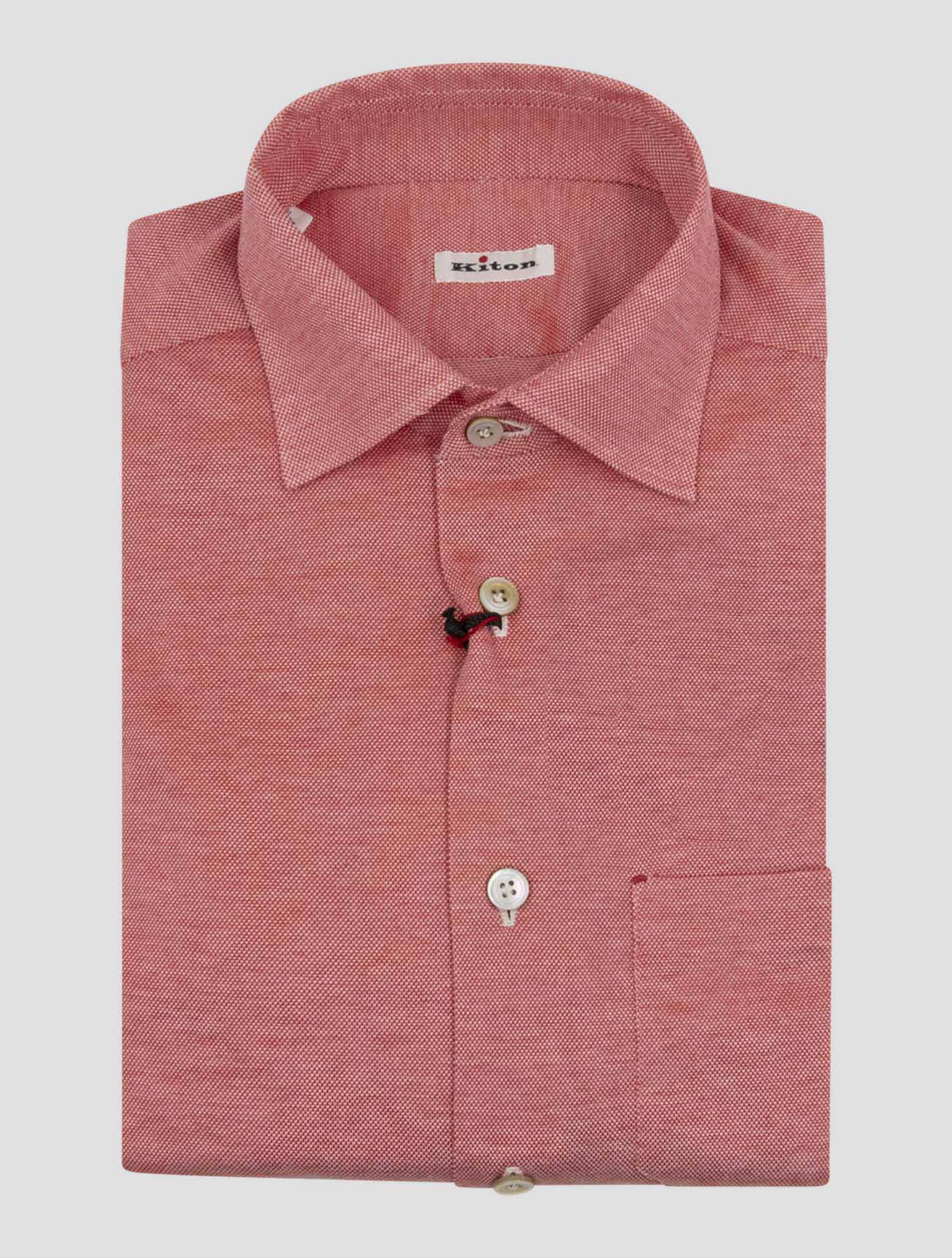 Kiton Red Cotton Shirt