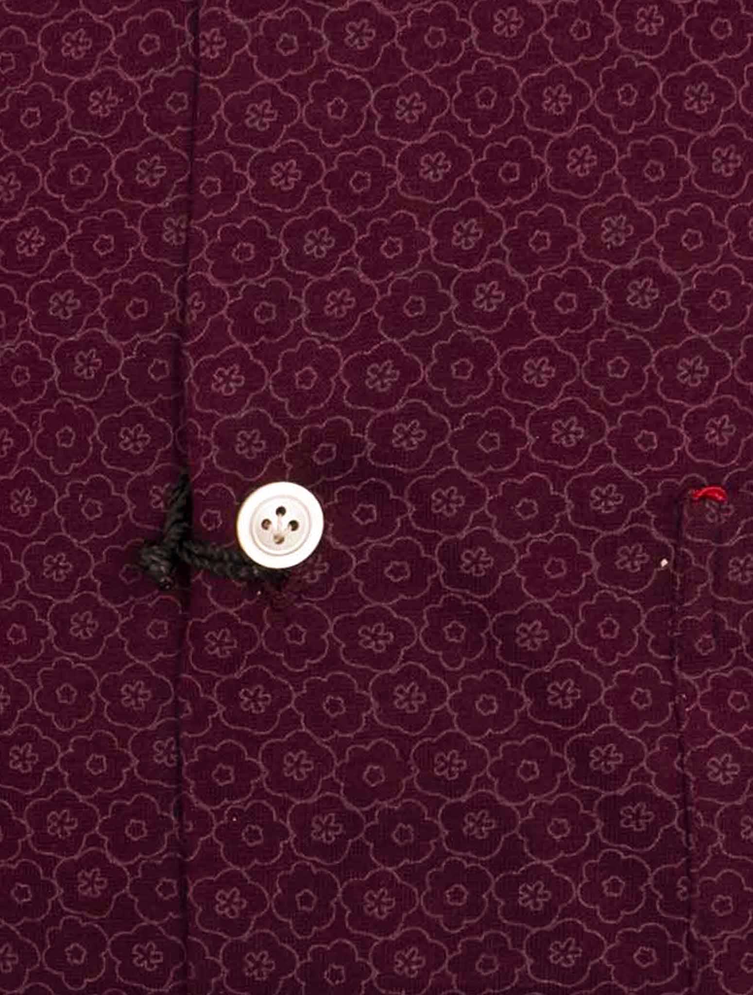 Kiton Burgundy Cotton Shirt Nerano