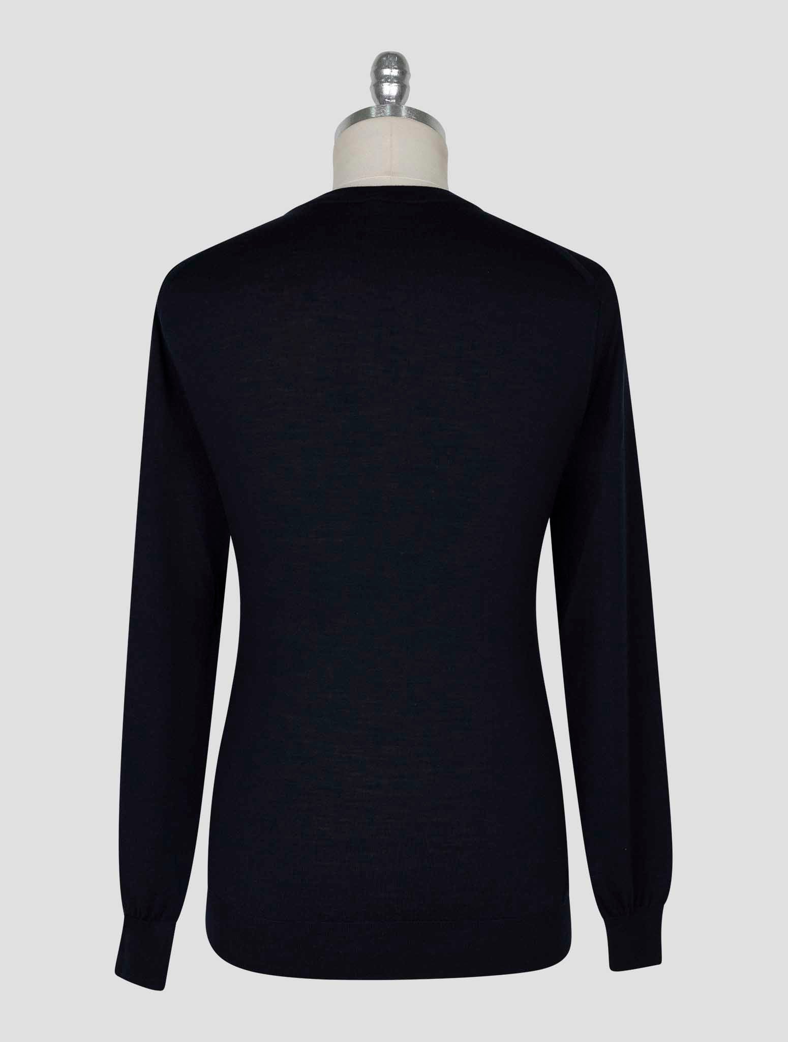 Kiton Blue Wool Sweater Crewneck