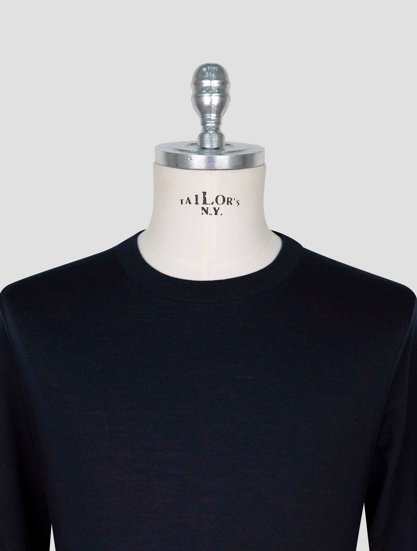 Kiton Blue Wool Sweater Crewneck