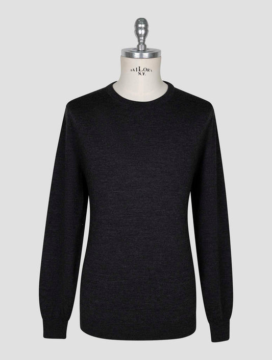 Kiton Dark Gray Wool Sweater Crewneck