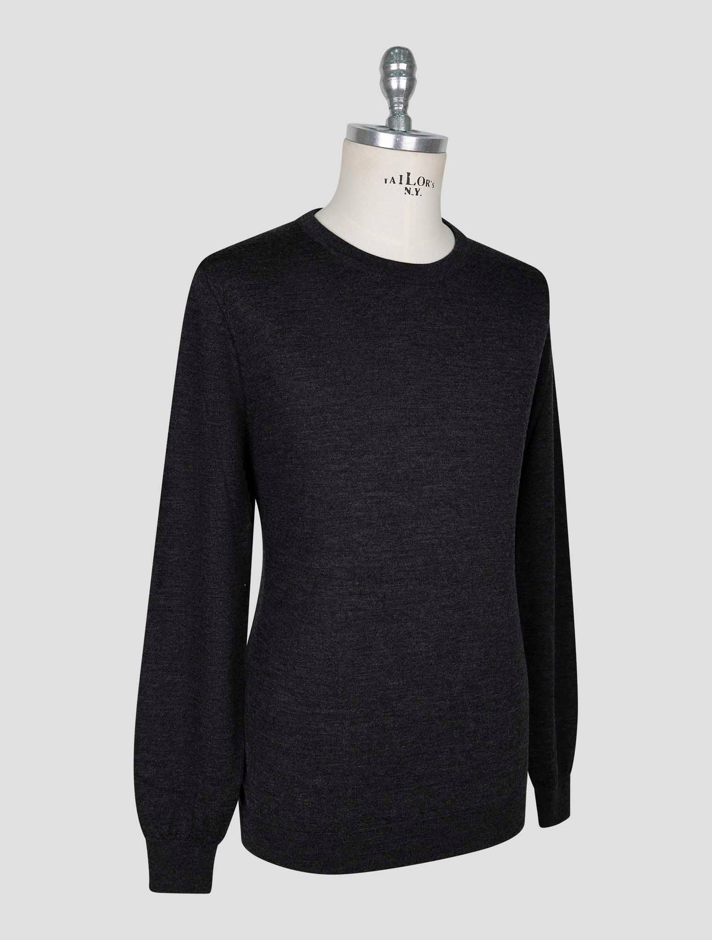 Kiton Dark Gray Wool Sweater Crewneck