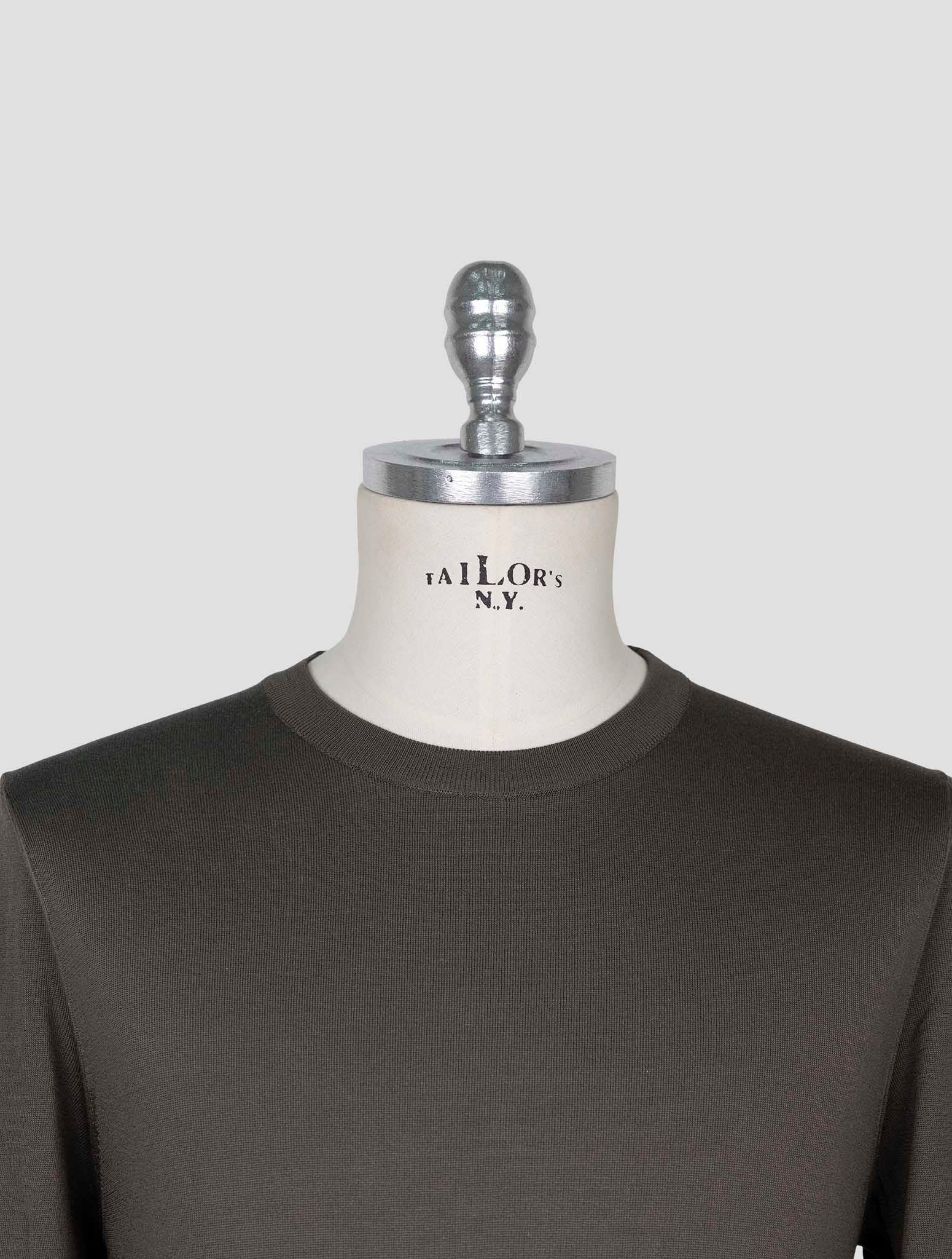 Kiton Taupe Silk Sweater Crewneck