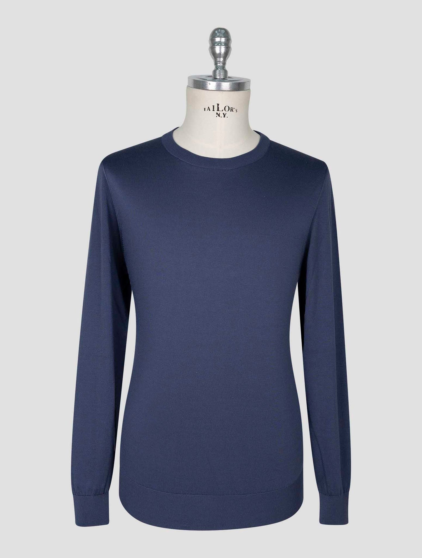 Kiton Blue Silk Sweater Crewneck