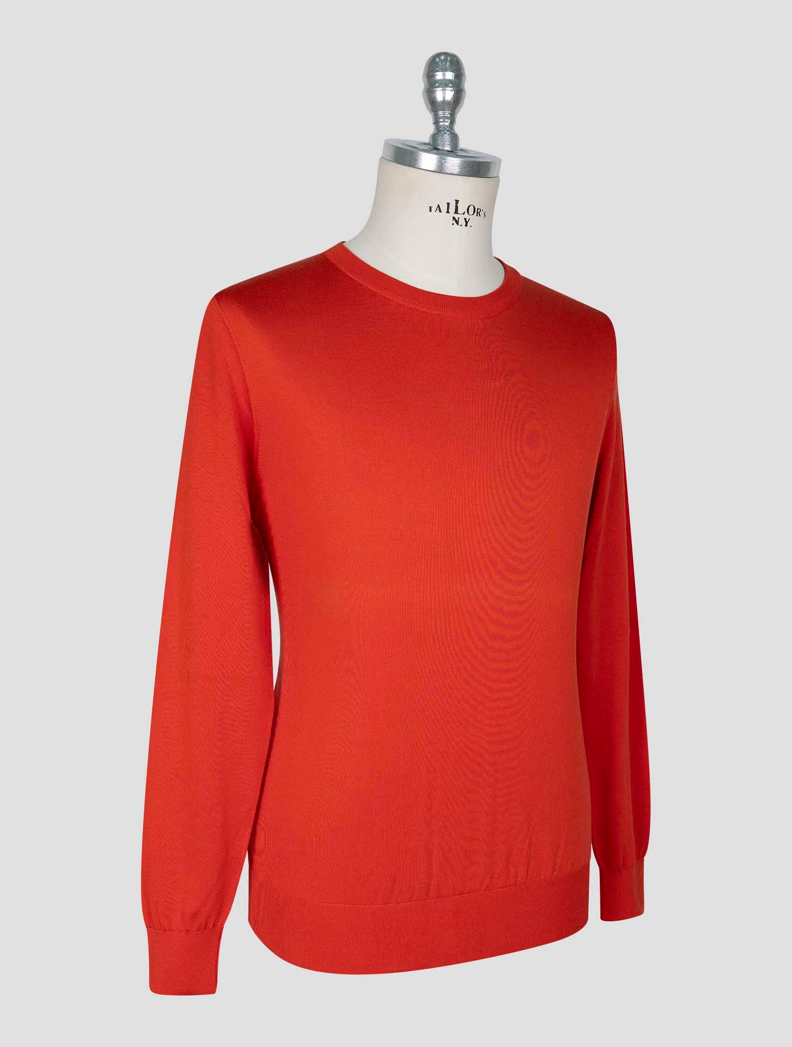 Kiton Red Silk Sweater Crewneck