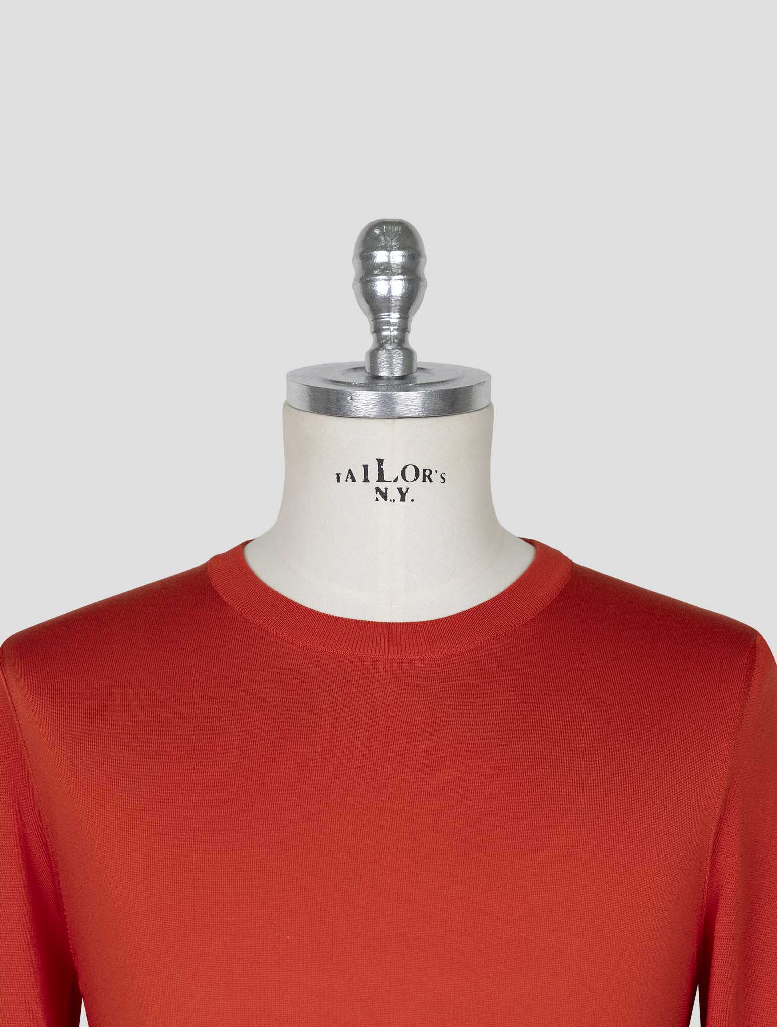 Kiton Red Silk Sweater Crewneck