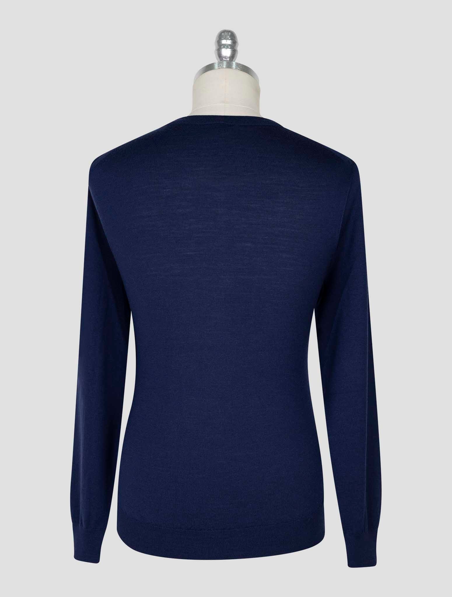 Kiton Blue Wool Sweater Crewneck