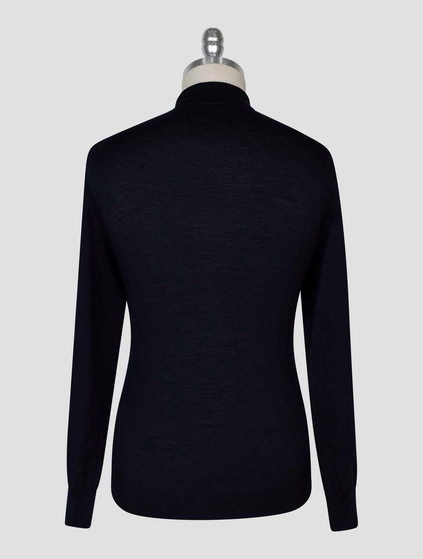 Kiton Dark Blue Wool Sweater Polo