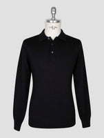 Kiton Black Wool Sweater Polo