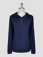 Kiton Blue Cashmere Silk Sweater Hoodie