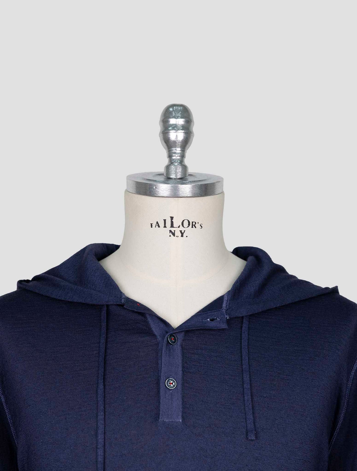 Kiton Blue Cashmere Silk Sweater Hoodie