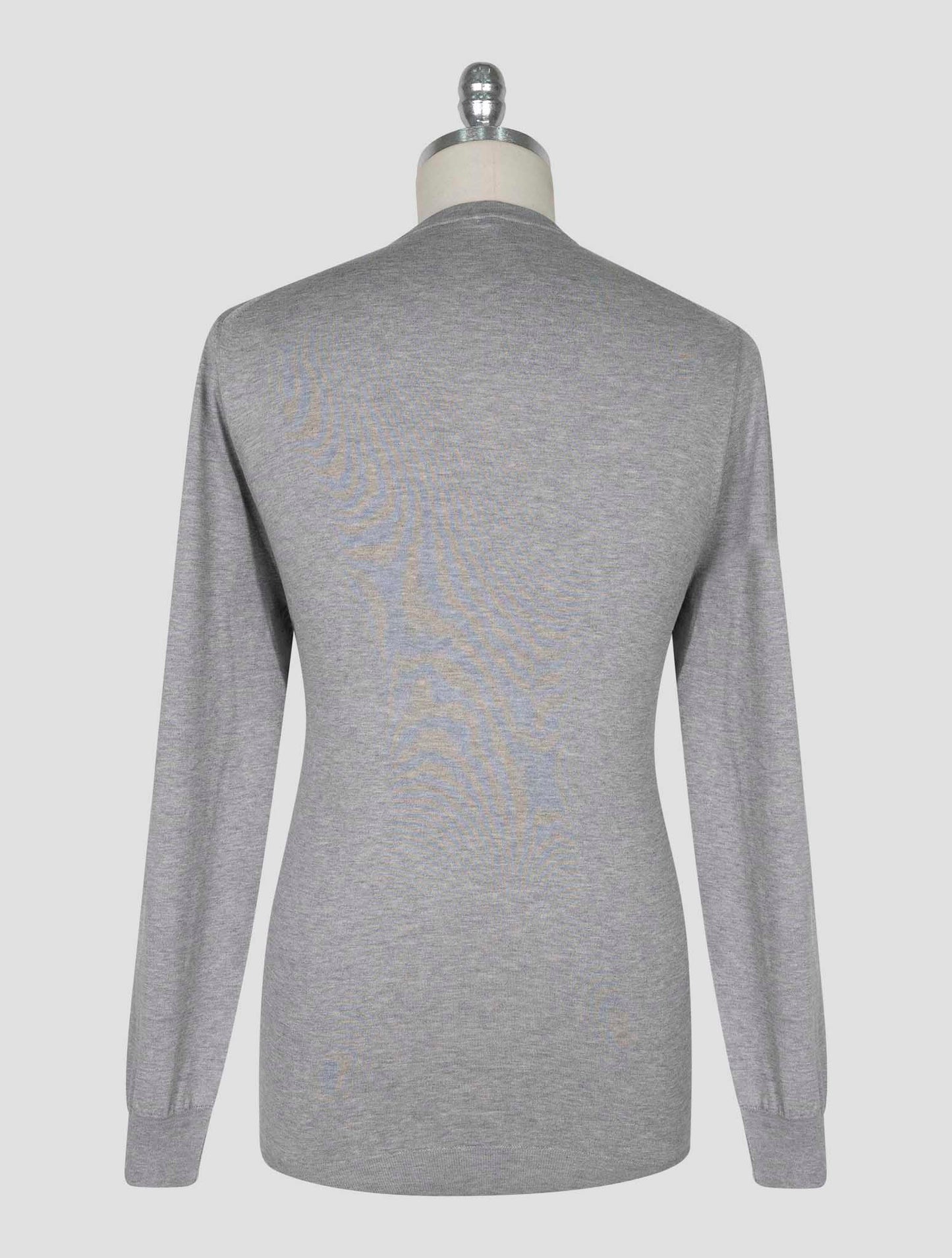 Kiton Gray Cotton Sweater V-Neck