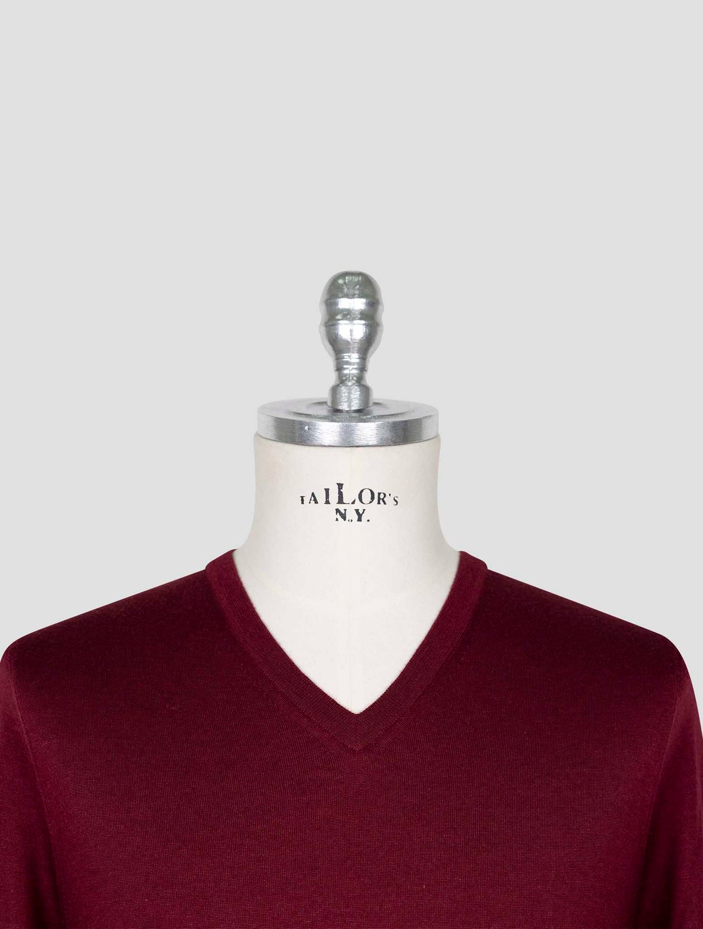 Kiton Gray Cashmere Silk Sweater V-Neck