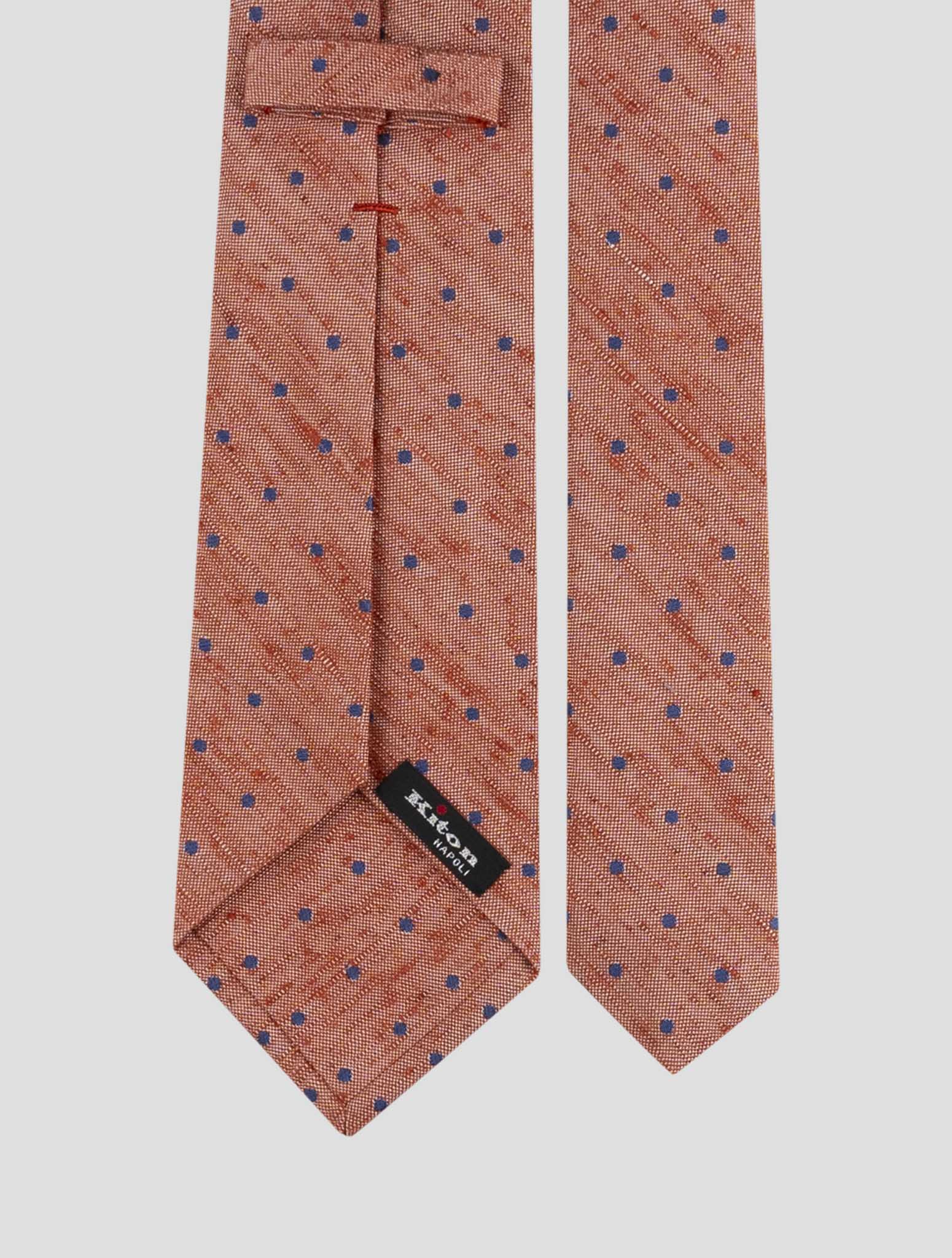 Kiton Orange Blue Silk Tie