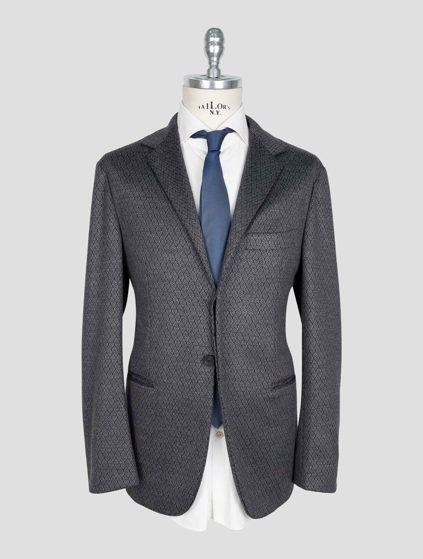 Kiton Knt Dark Gray Wool Cashmere Pl Blazer
