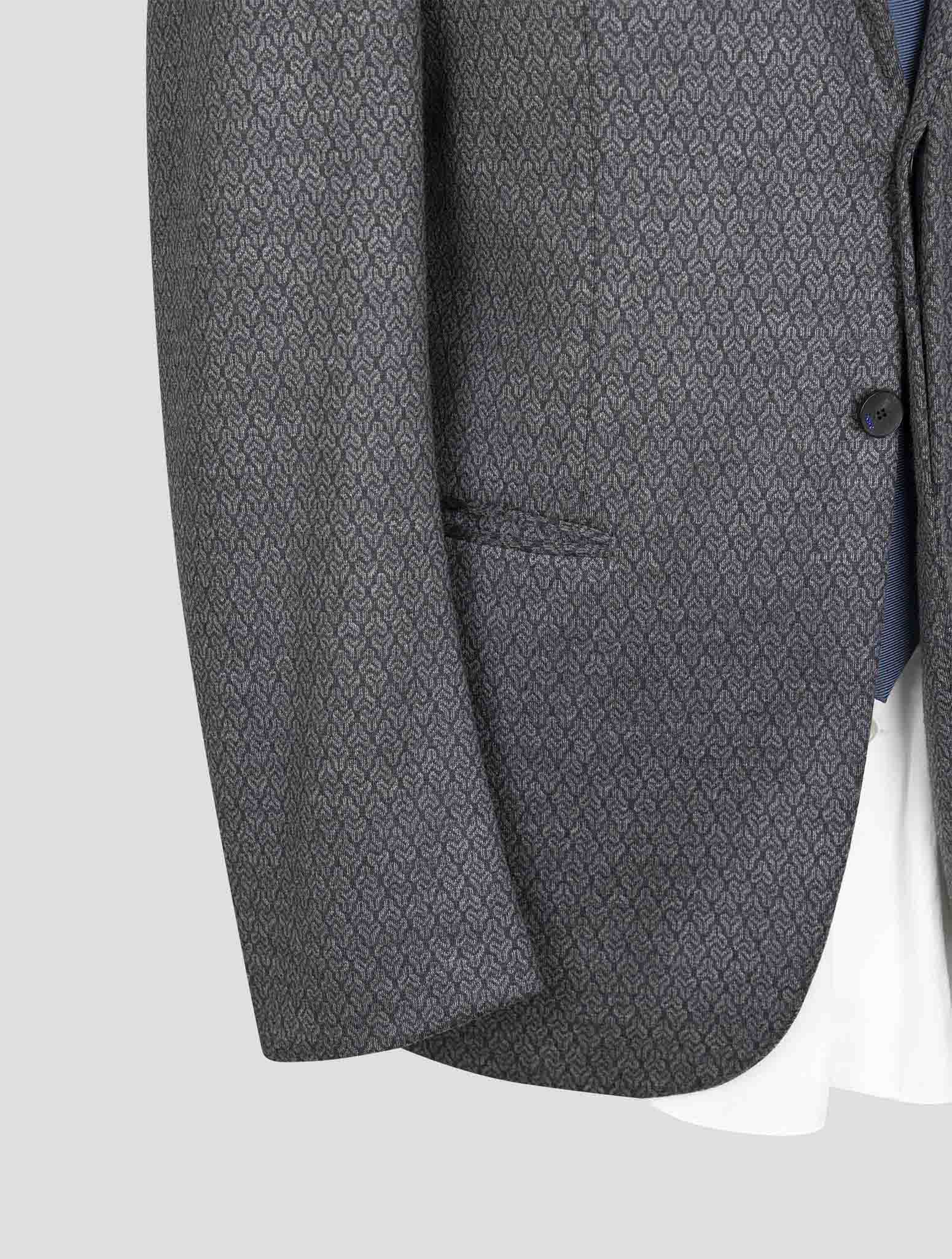 Kiton Knt Dark Gray Wool Cashmere Pl Blazer