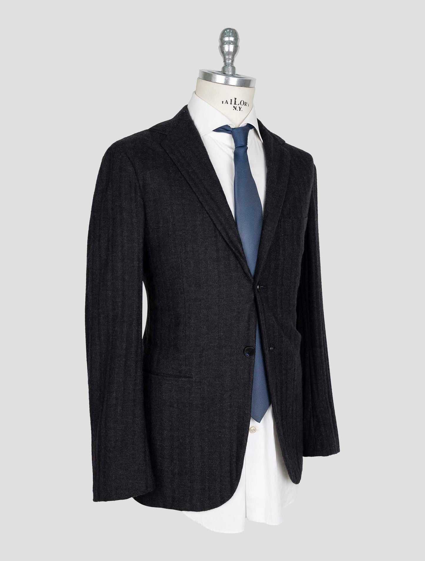 Kiton Knt Dark Gray Cotton Cashmere Blazer