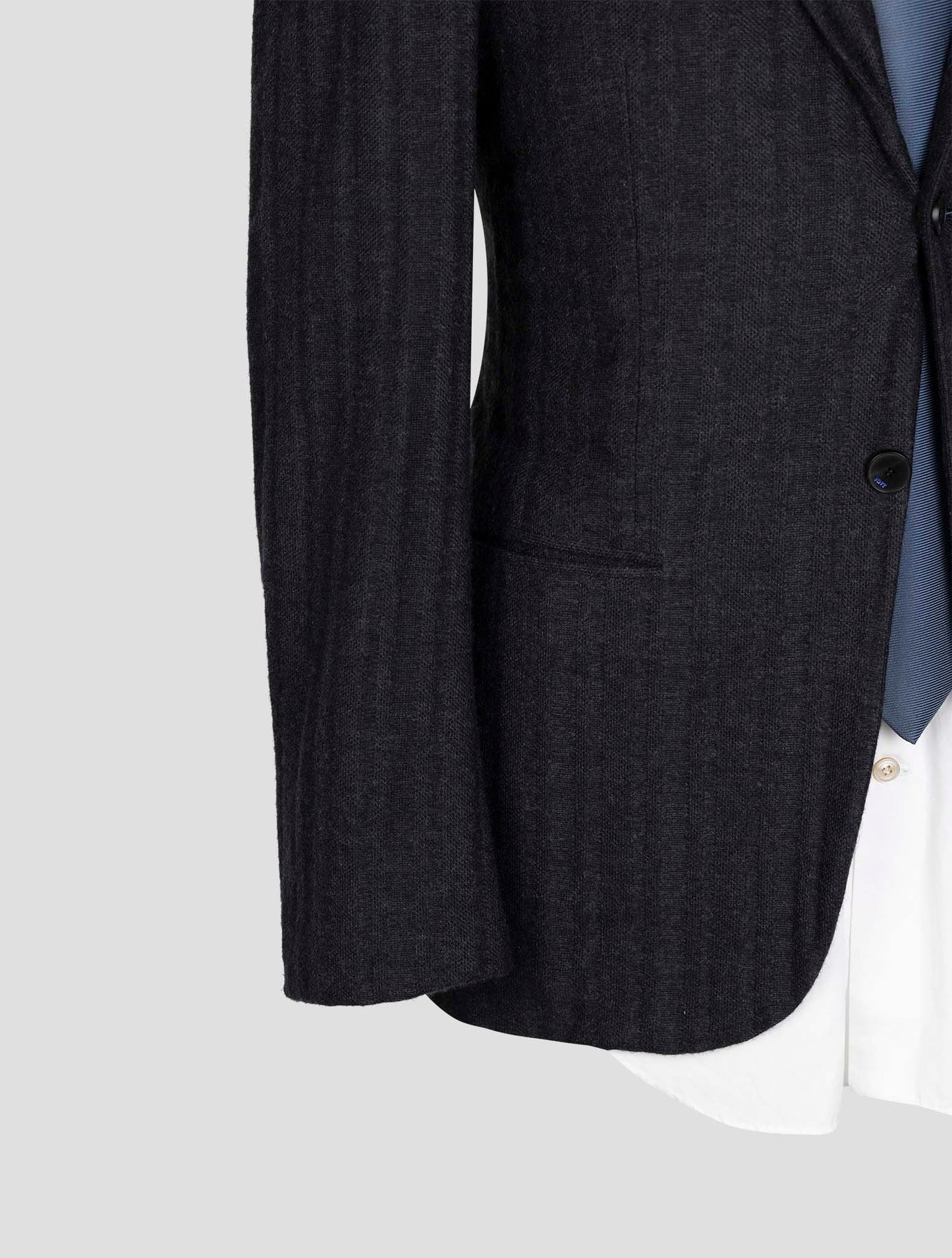 Kiton Knt Dark Gray Cotton Cashmere Blazer