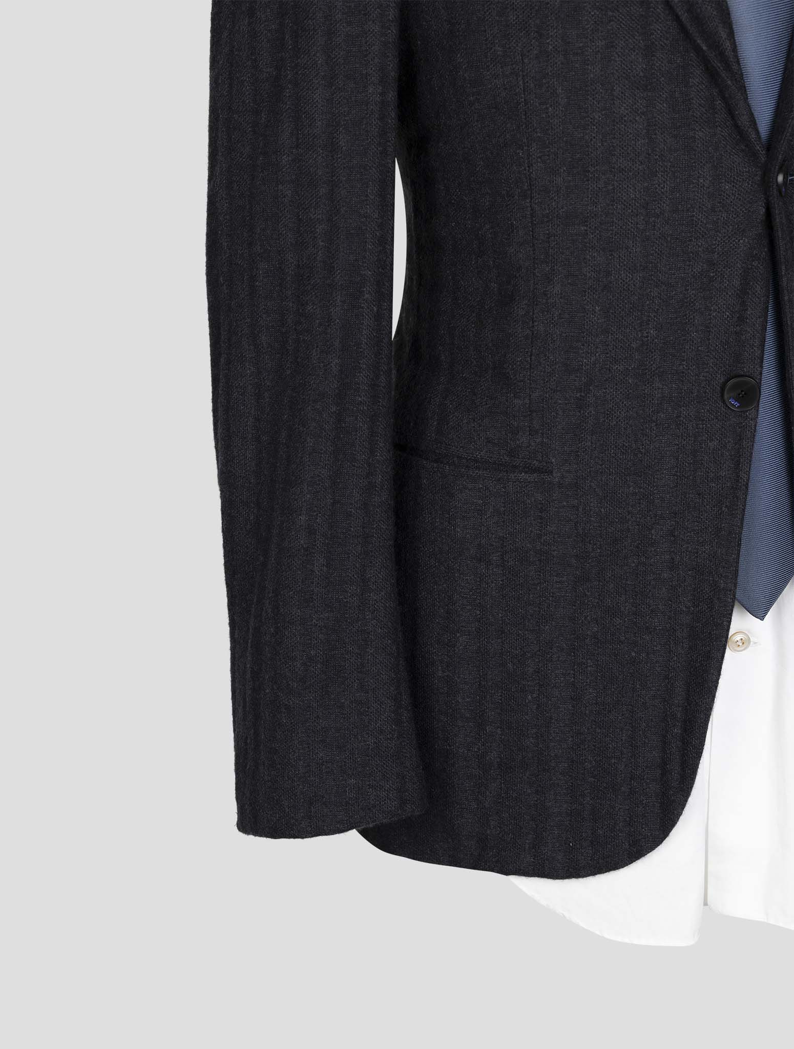 Kiton Knt Dark Gray Cotton Cashmere Blazer