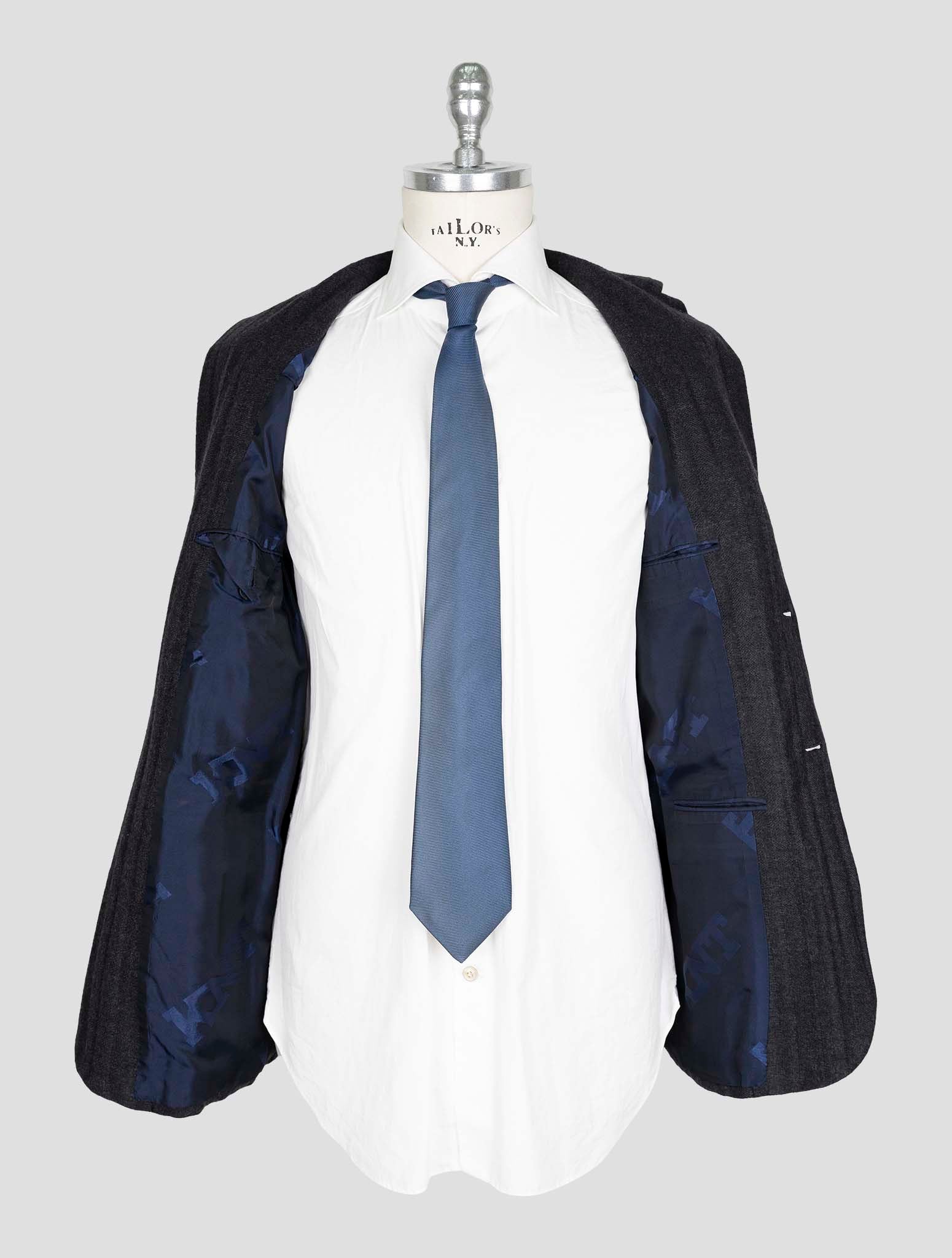 Kiton Knt Dark Gray Cotton Cashmere Blazer