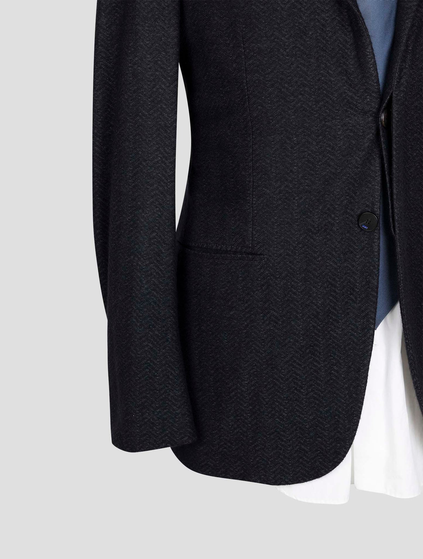 Kiton Knt Dark Gray Cotton Cashmere Blazer