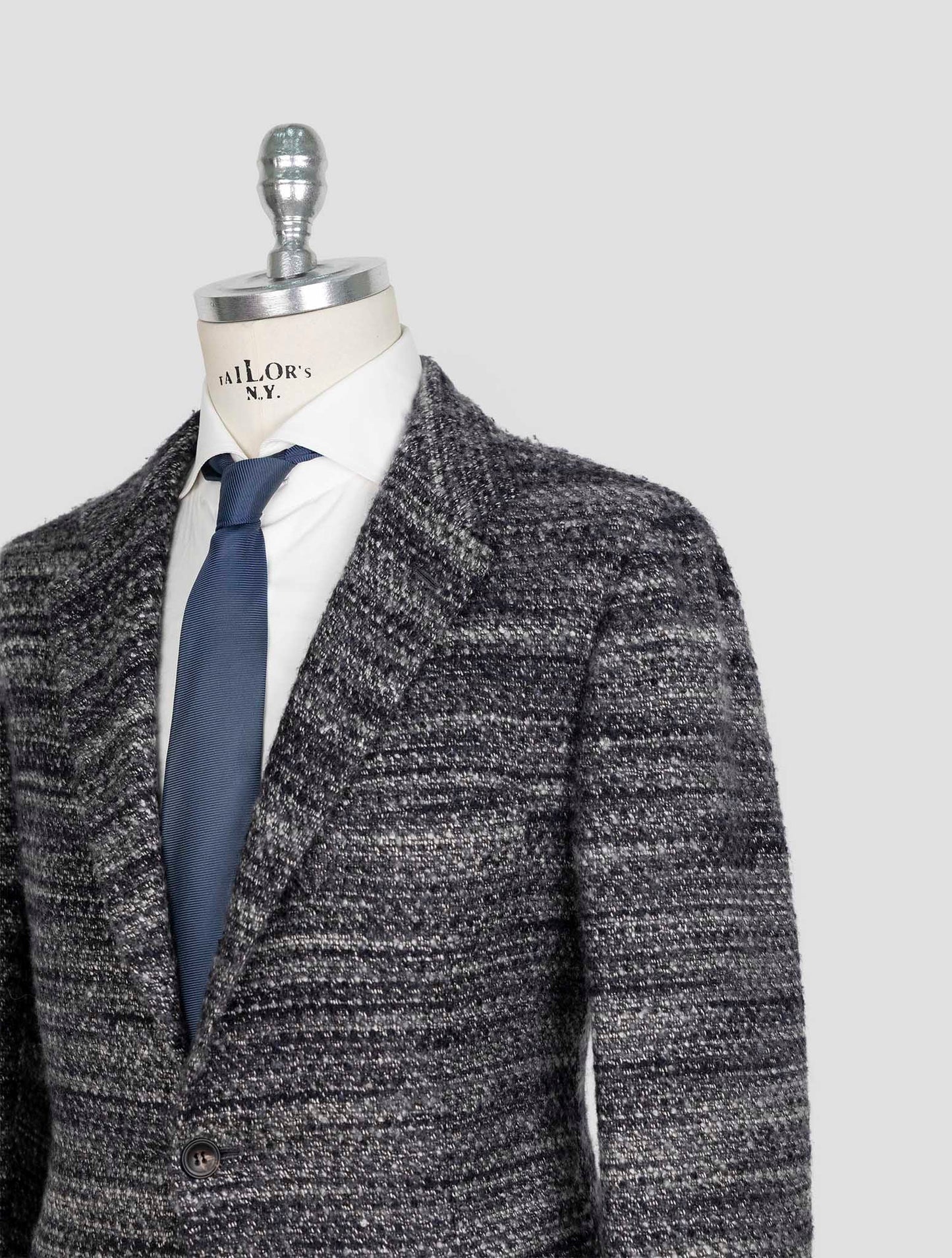 Kiton Dark Gray White Cashmere Silk Blazer