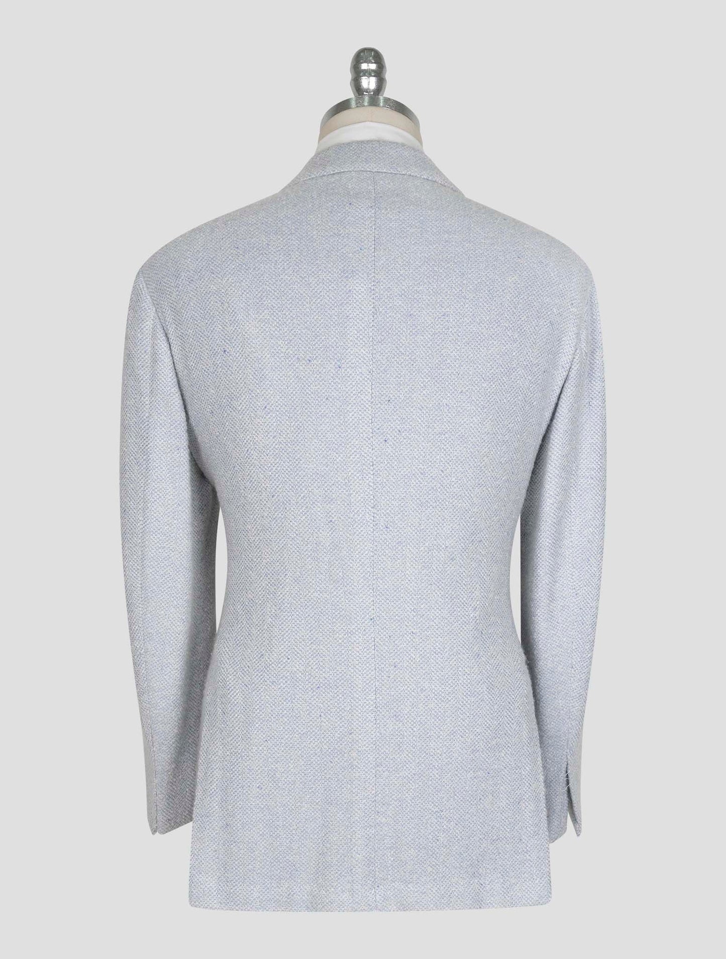 Kiton Light Blue White Cashmere Silk Blazer