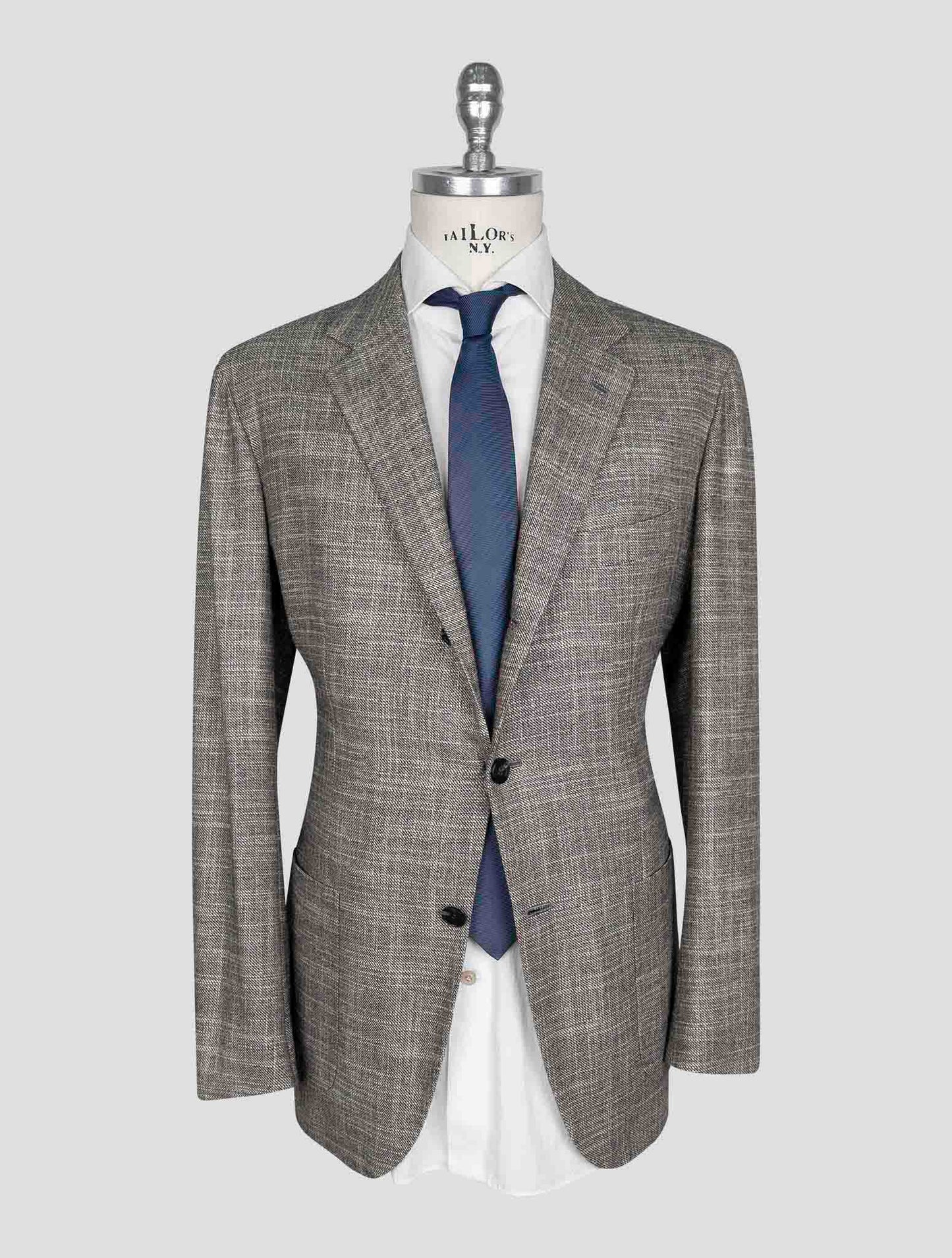 Kiton Taupe Cashmere Silk Virgin Wool Blazer