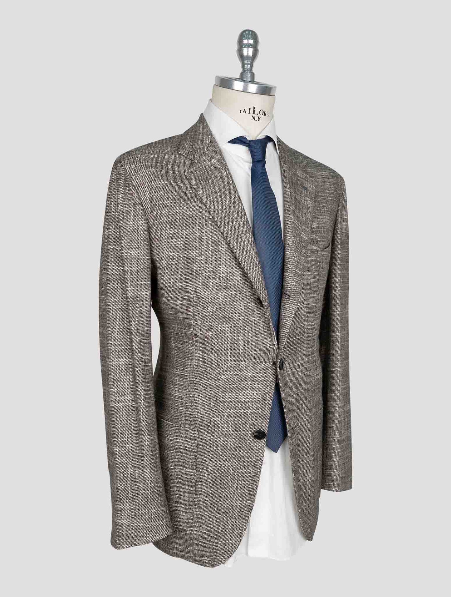 Kiton Taupe Cashmere Silk Virgin Wool Blazer