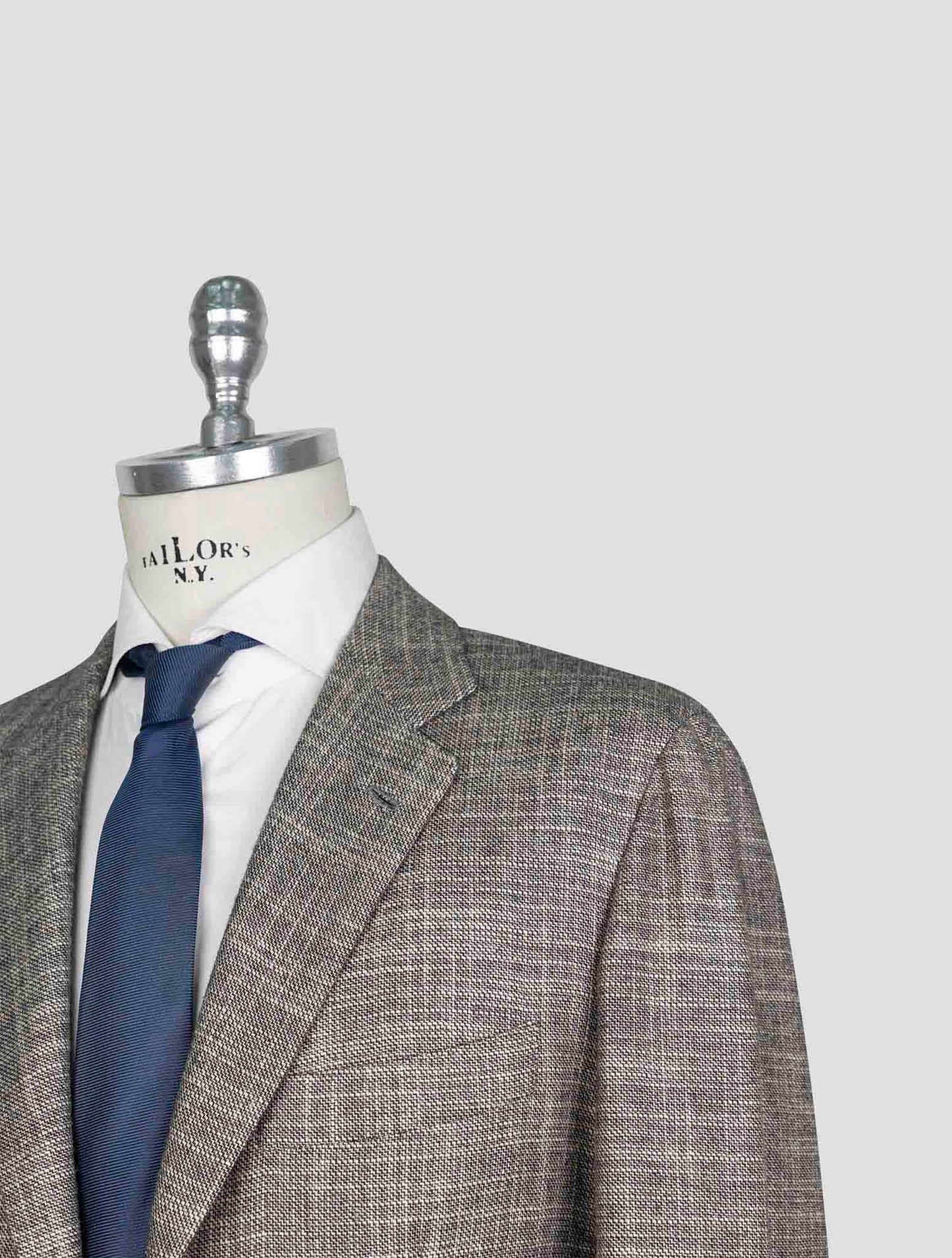 Kiton Taupe Cashmere Silk Virgin Wool Blazer