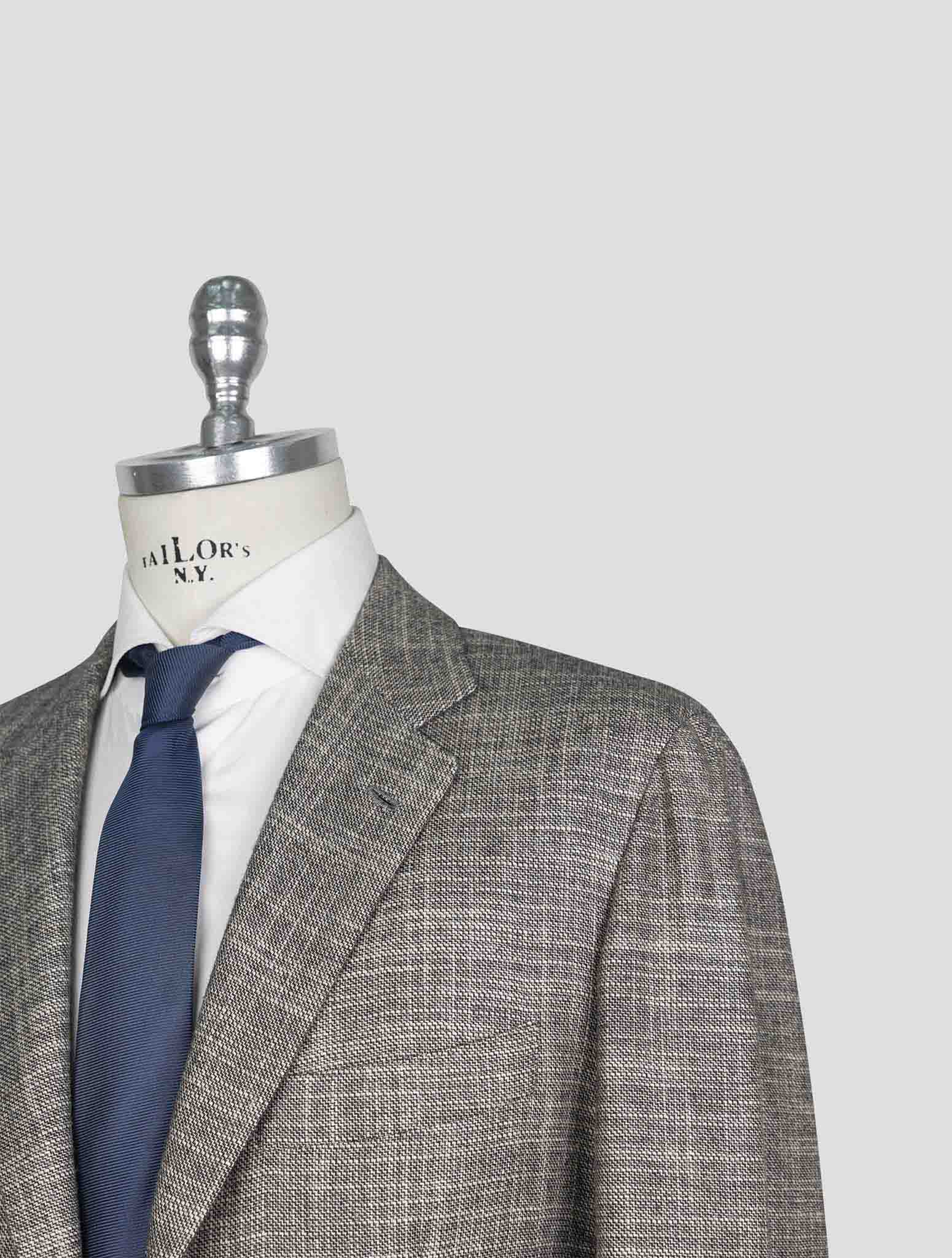 Kiton Taupe Cashmere Silk Virgin Wool Blazer