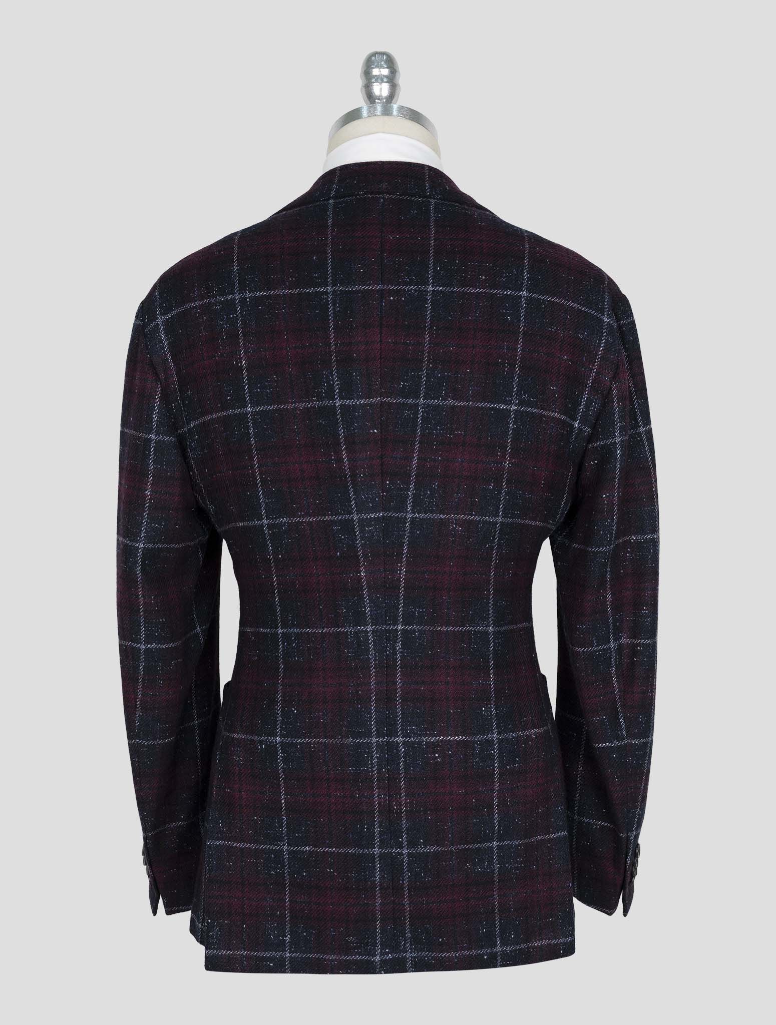 Kiton Burgundy Blue Cashmere Blazer