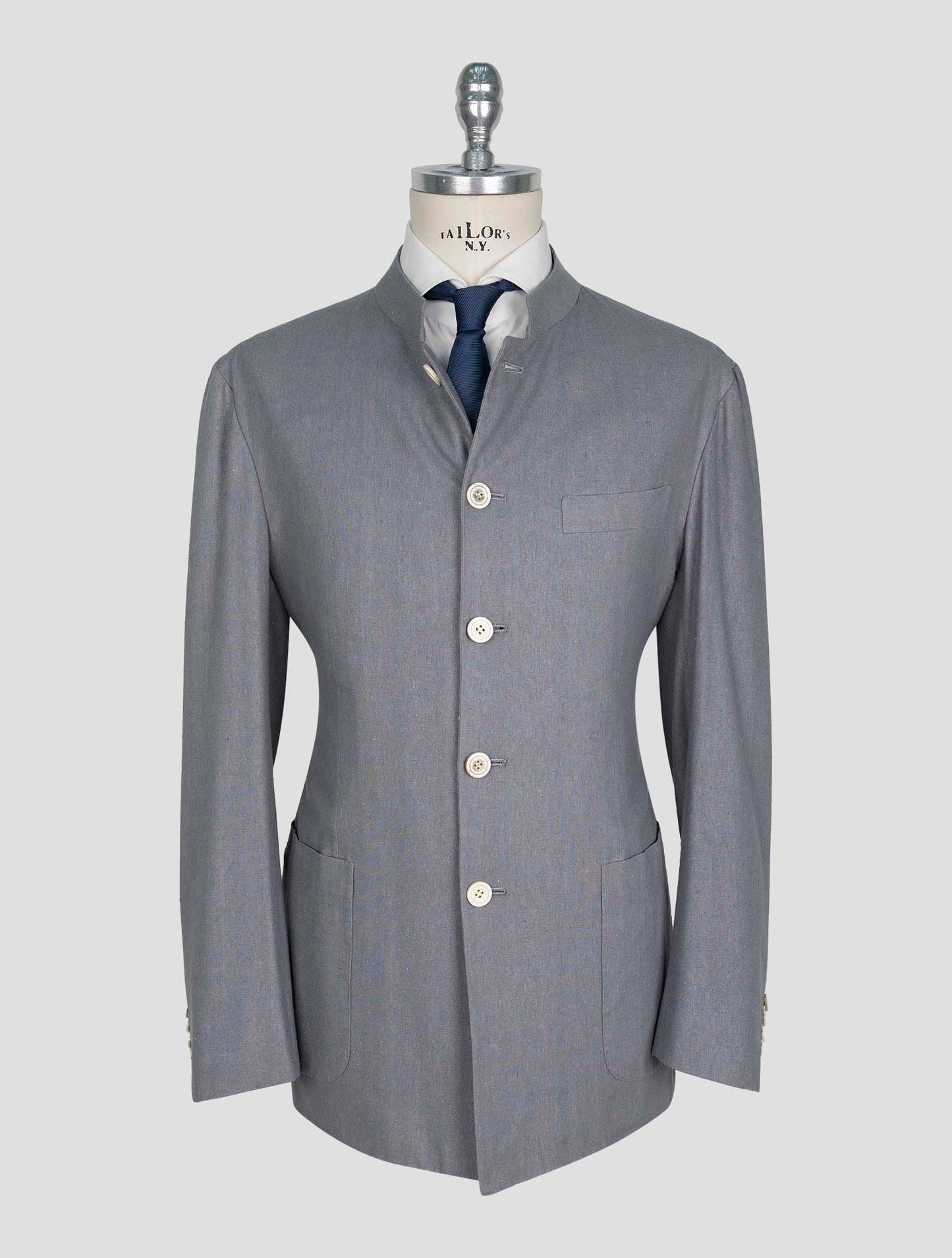 Kiton Gray Silk Blazer