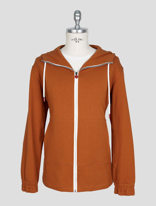 Kiton Brown Cotton Ea Sweater Full Zip
