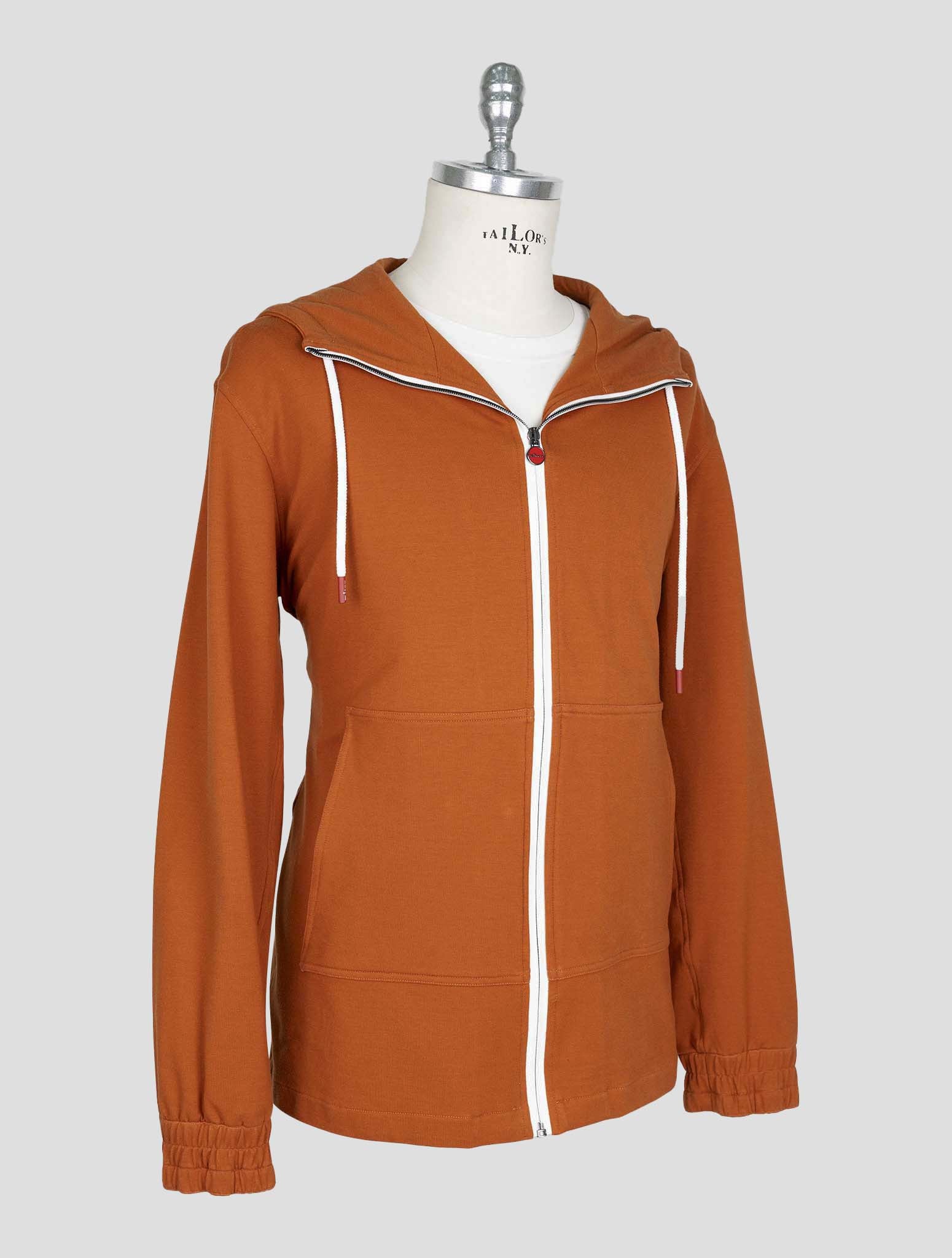 Kiton Brown Cotton Ea Sweater Full Zip