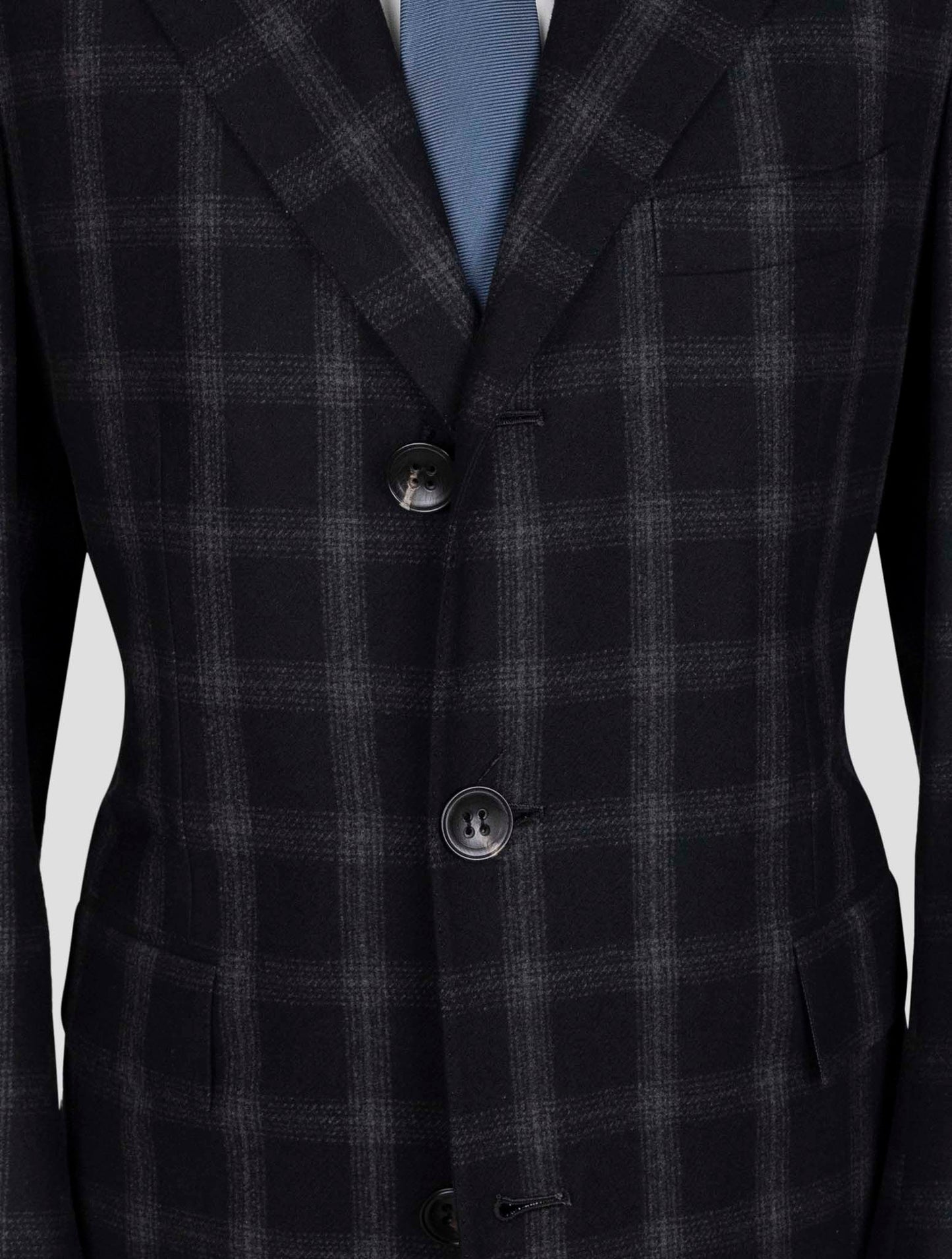 Kiton Dark Gray Virgin Wool 14 Micron Overcoat