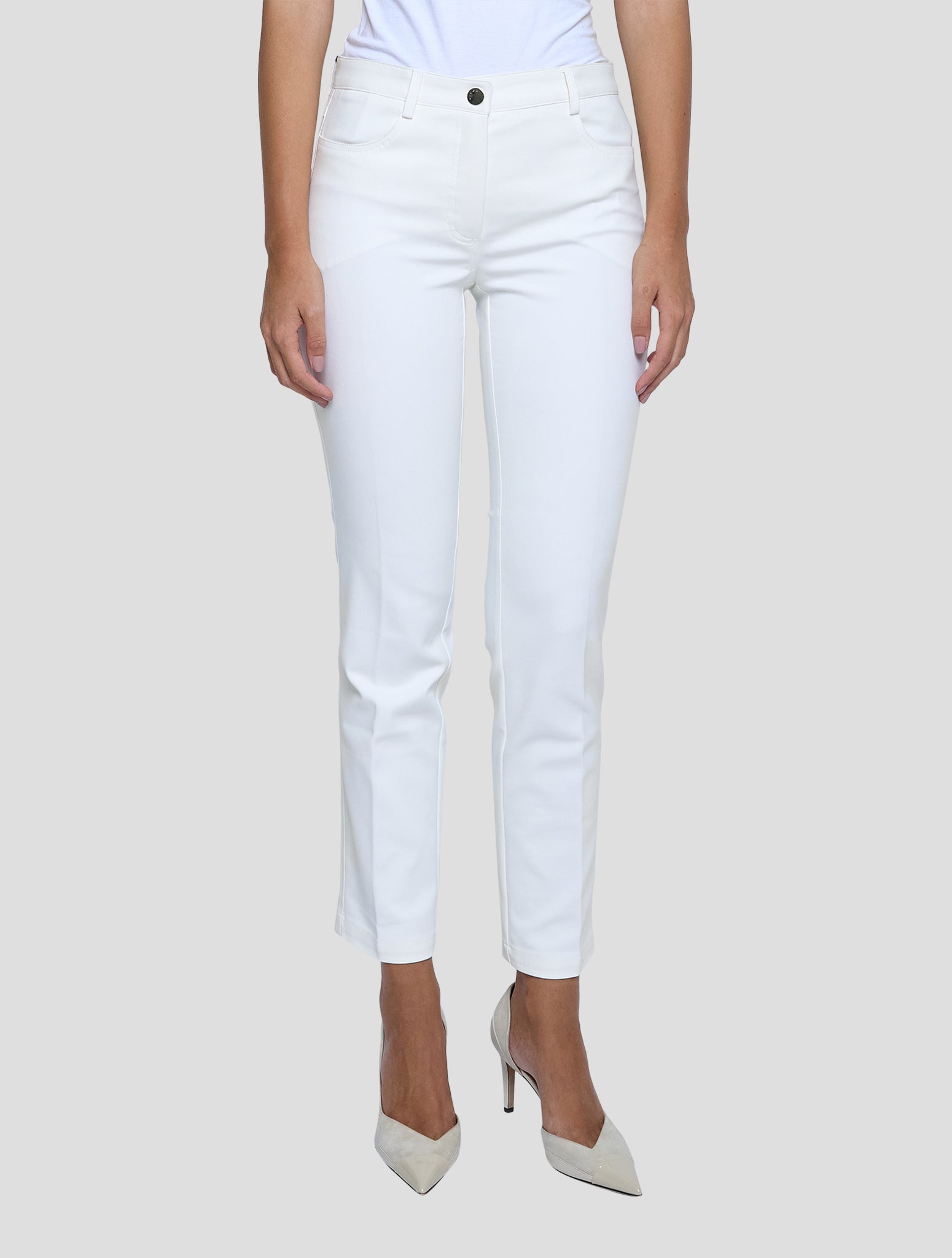 Kiton White Cotton Pa Ea Pants Women