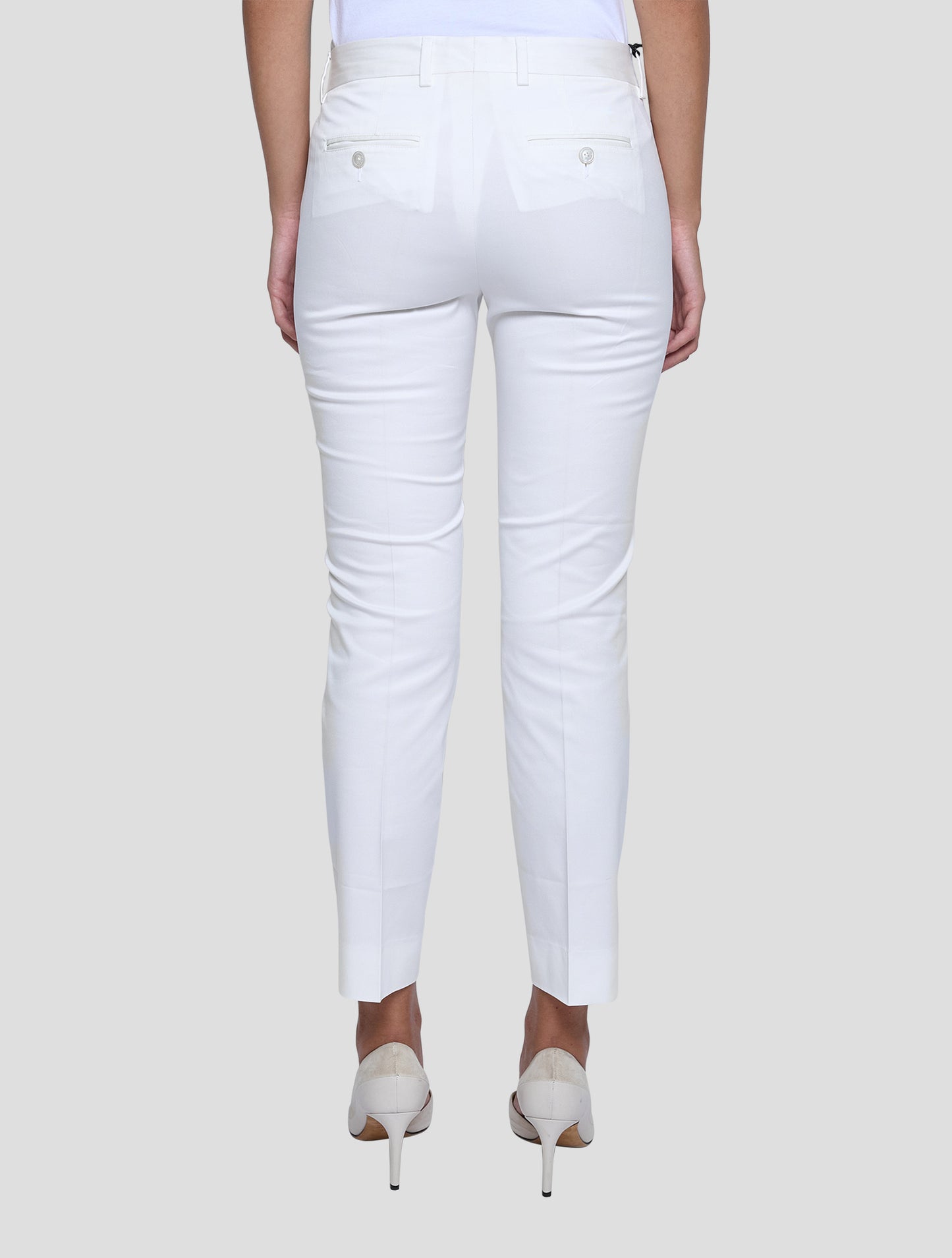 Kiton White Cotton Ea Pants Women