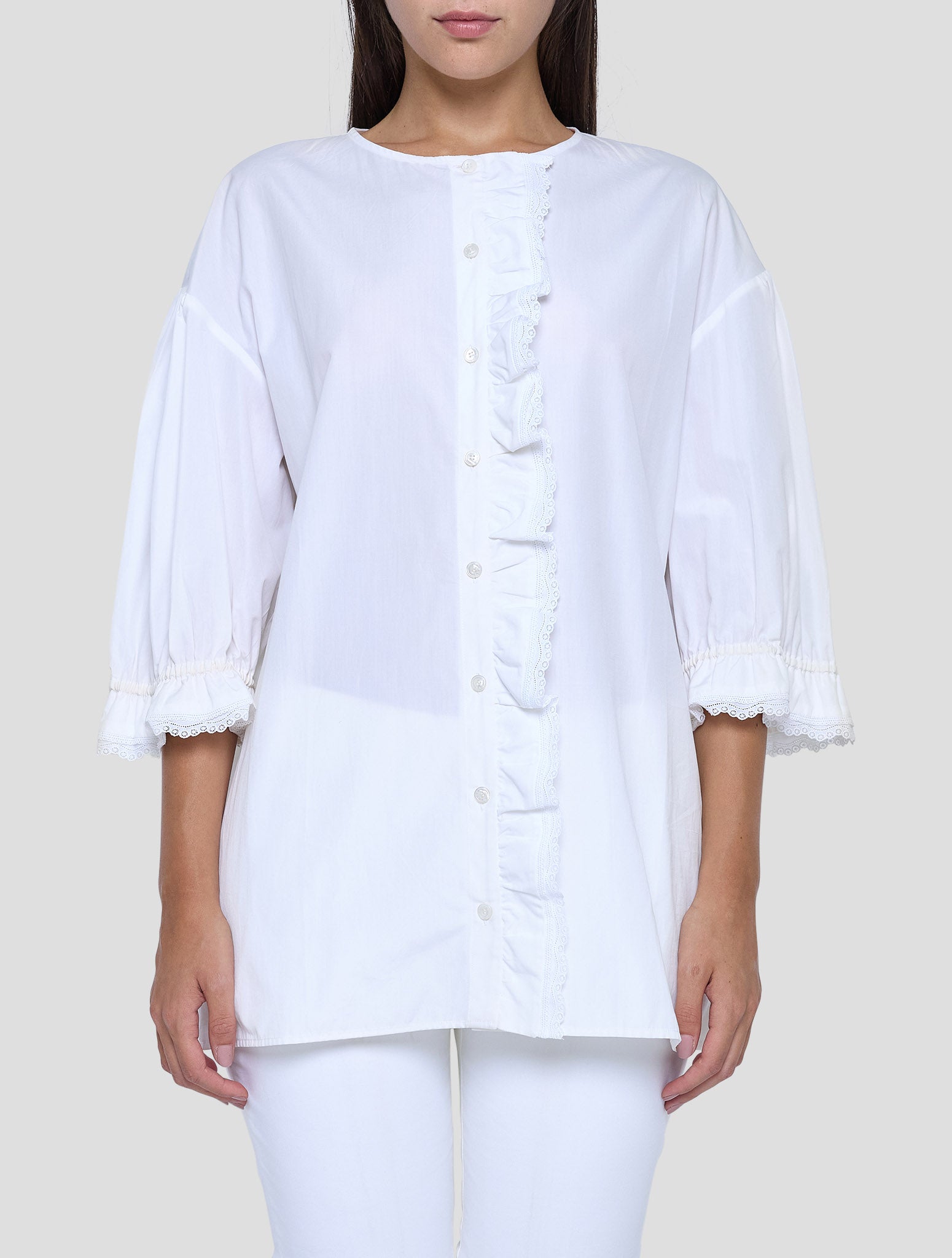 Kiton White Cotton Shirt Women