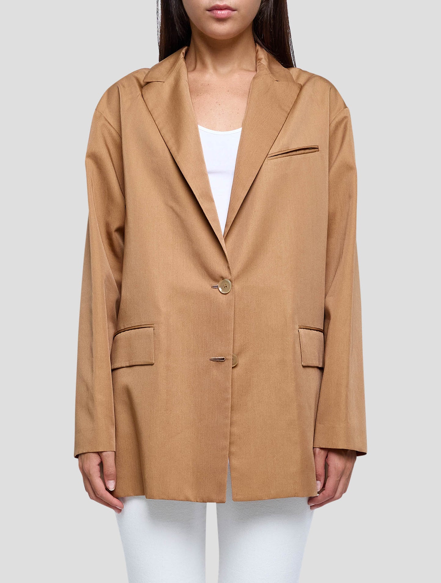 Kiton Brown Lyocell Viscose Silk Blazer Women