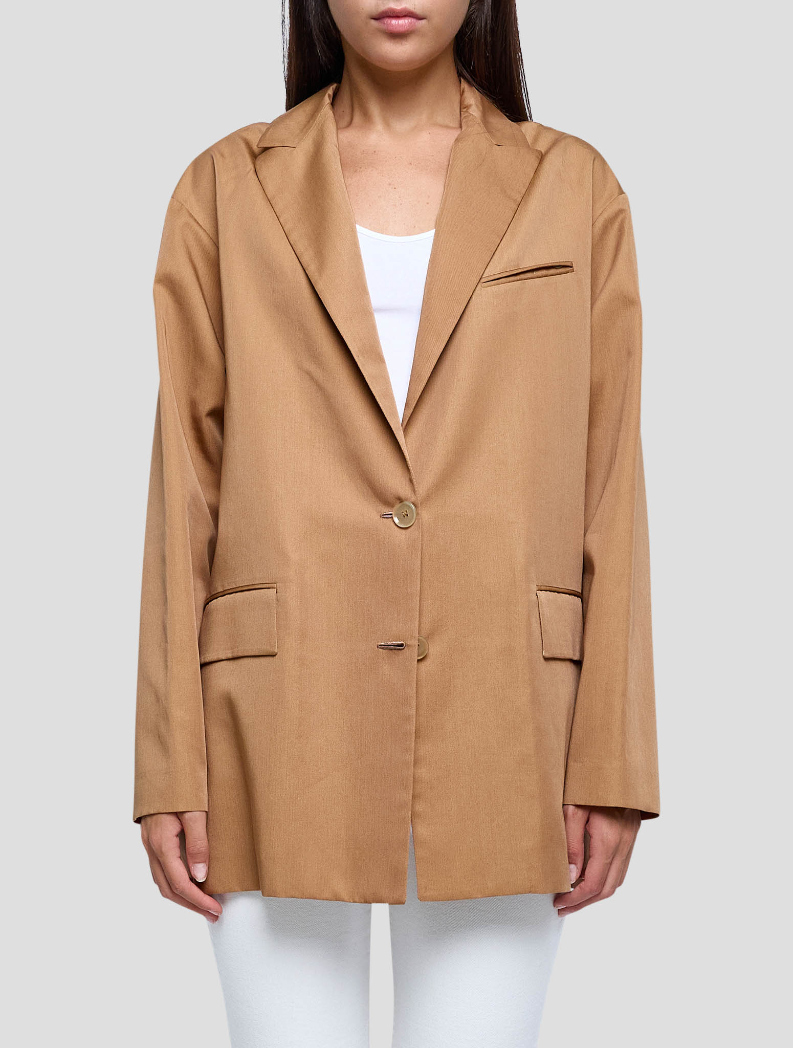 Kiton Brown Lyocell Viscose Silk Blazer Women
