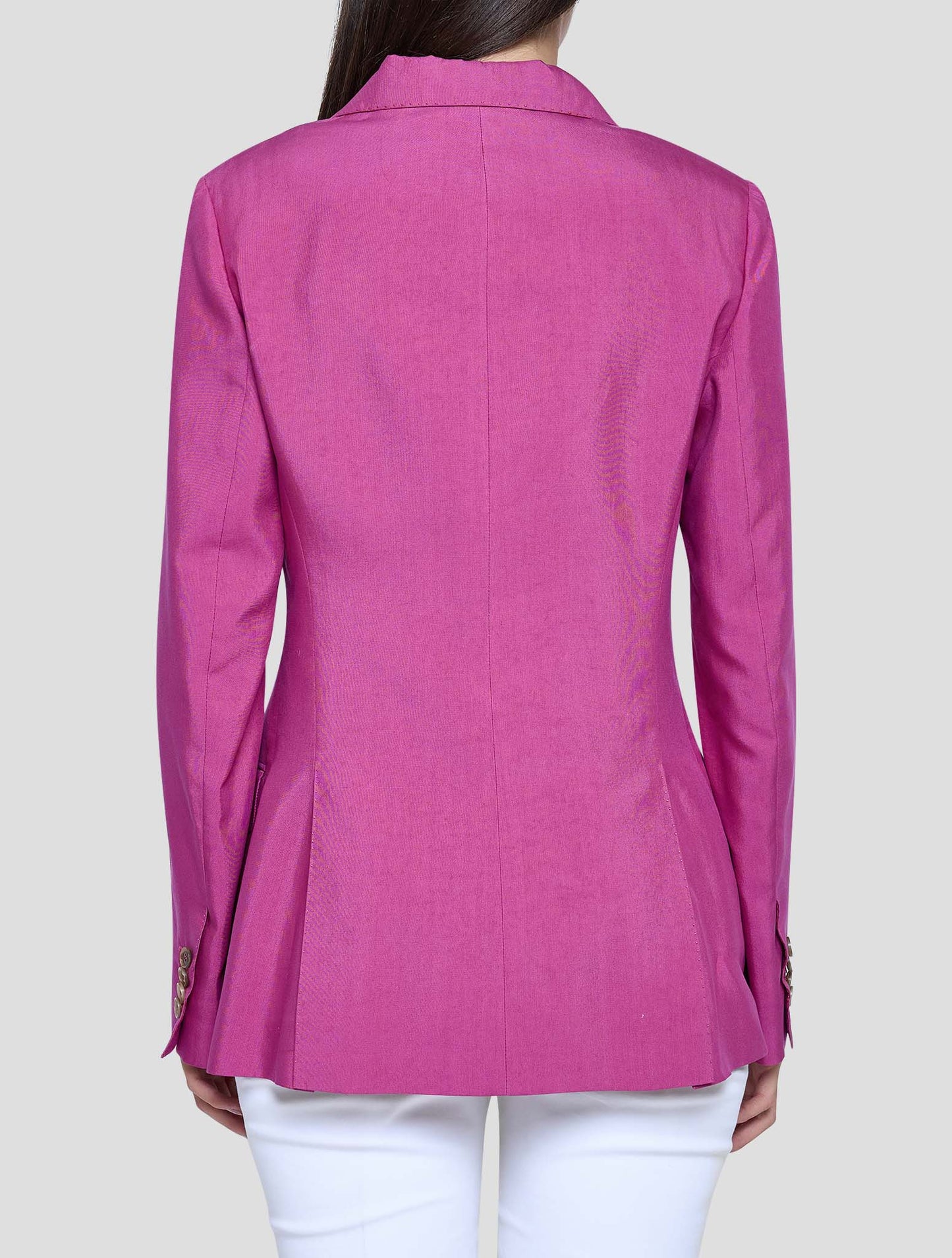 Kiton Fuchsia Lyocell Viscose Silk Blazer Women